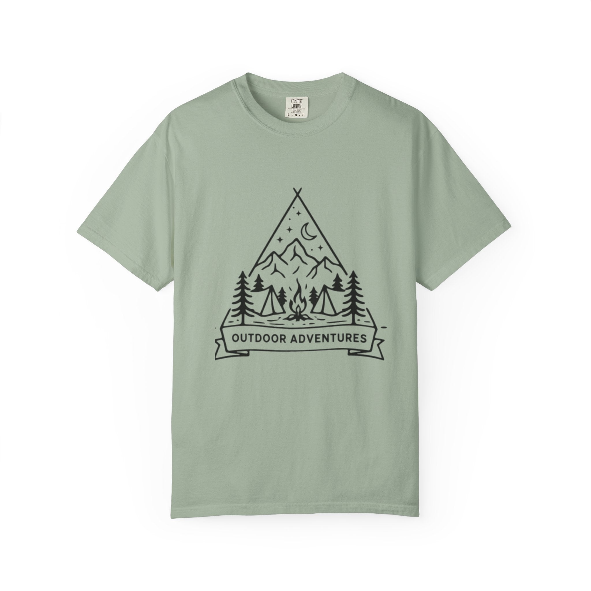 Outdoor Adventures T-Shirt | Camping Mountains Campfire Graphic Tee