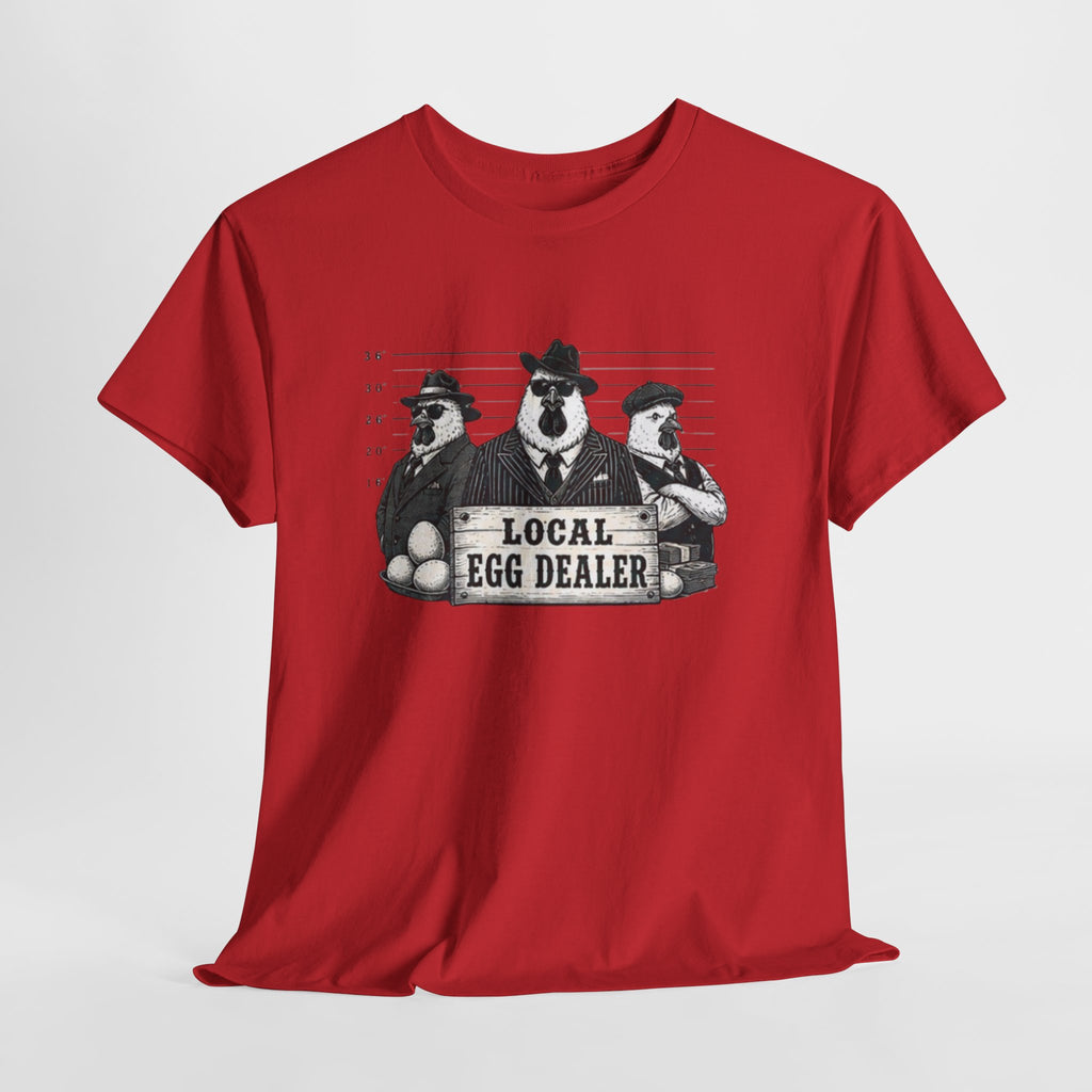 Local Egg Dealer T-Shirt | Funny Farm Mugshot Chicken & Egg Farmer Tee
