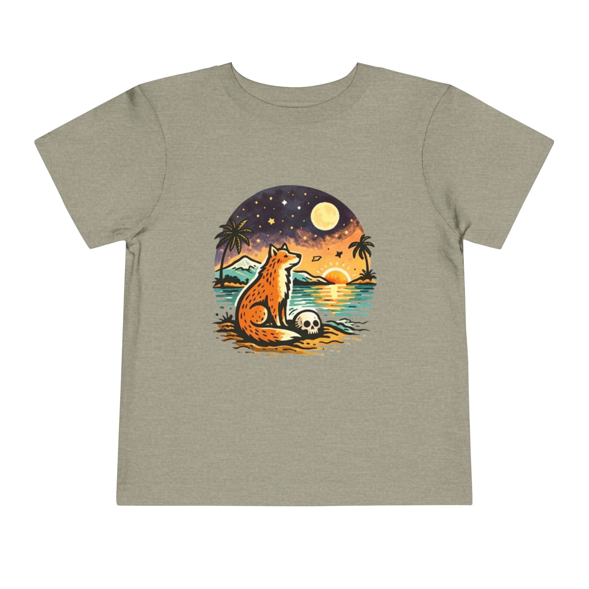 Toddler Tee | Fox Watching Sunset Beach Illustration