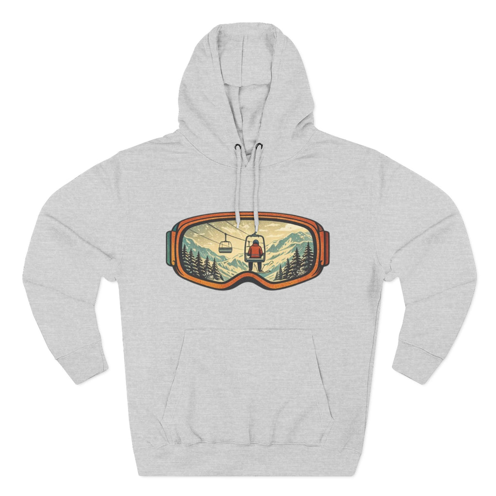 Ski Goggles Graphic Hoodie | Mountain Lift Scene Pullover