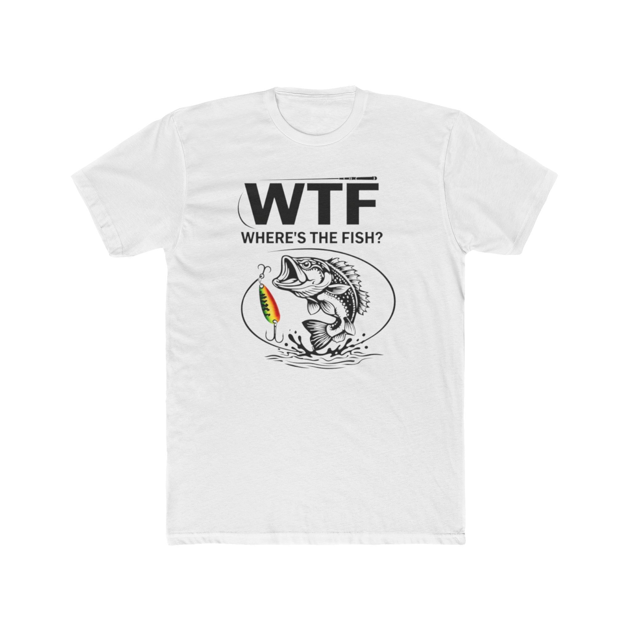 WTF Where's The Fish? Fishing Graphic Tee | Bass Angler Shirt