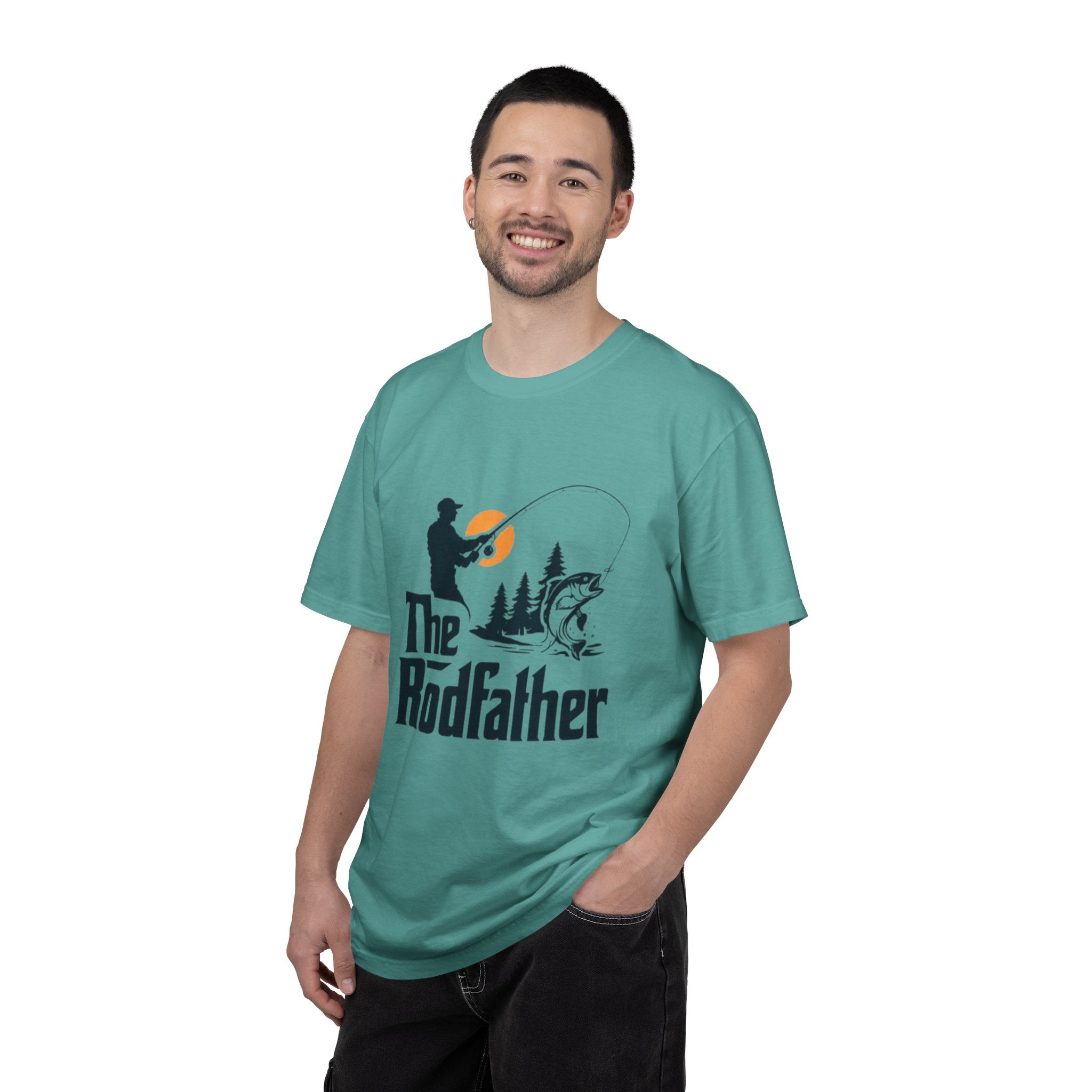 Rodfather fishing silhouette T-Shirt | Fishing tee, bass angler design