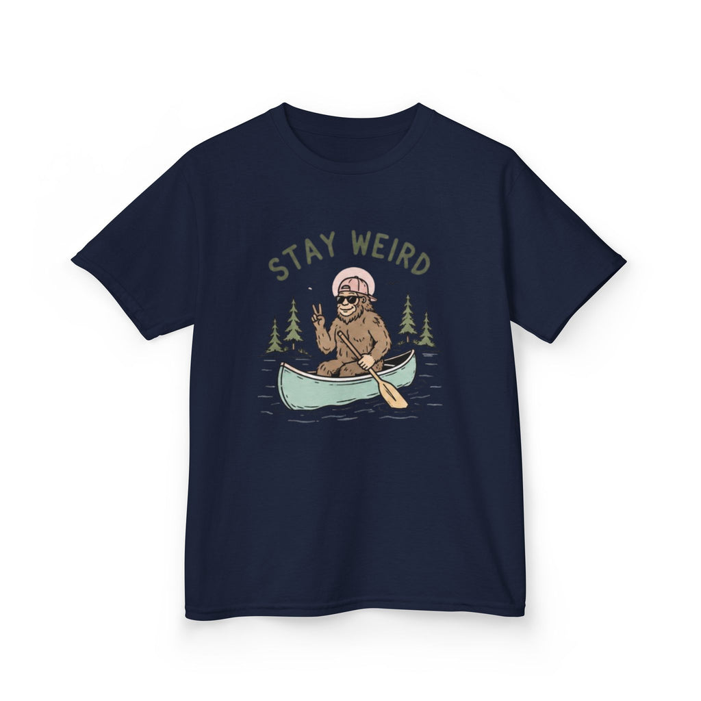 Kids Tee | "Stay Weird" Canoe Sasquatch Graphic