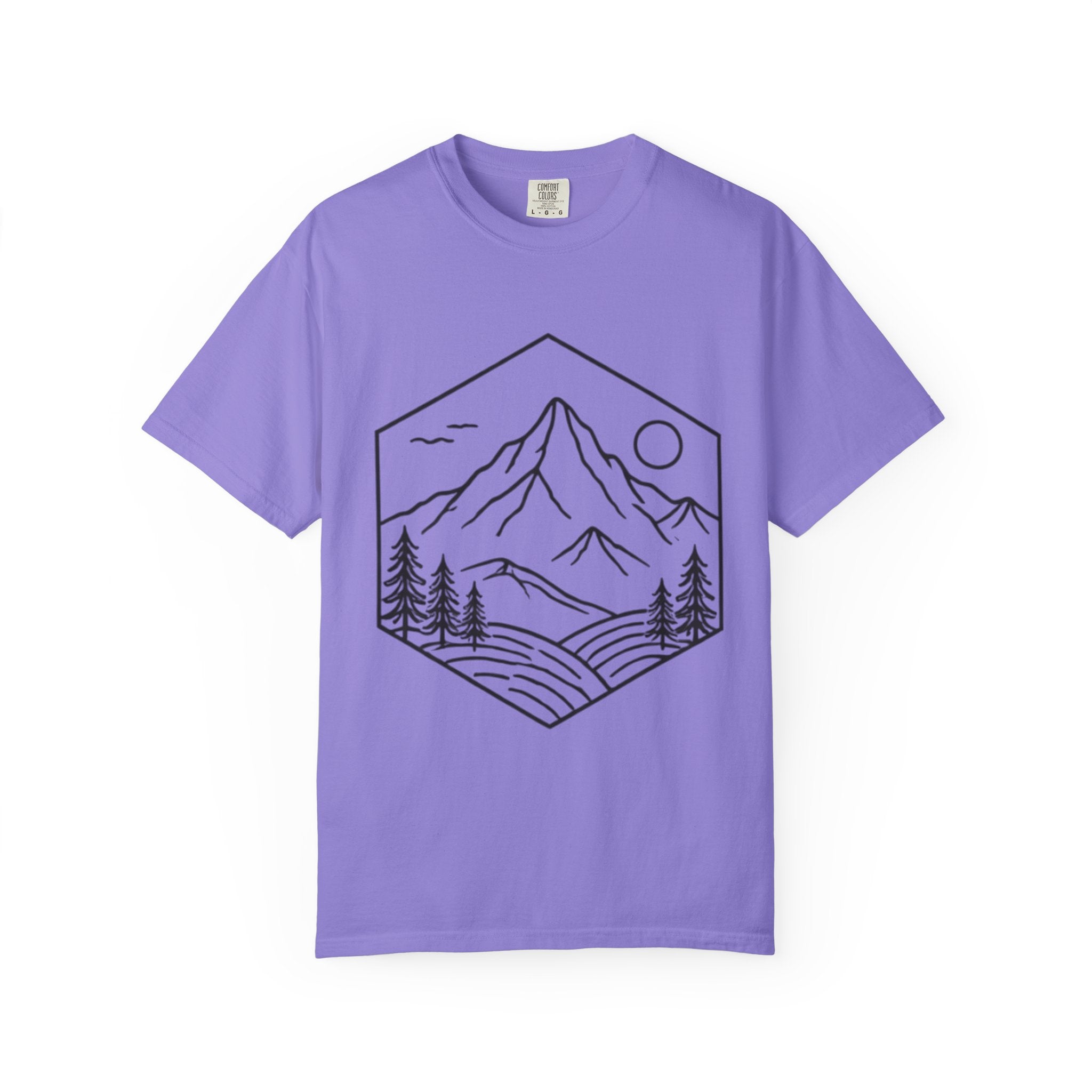 Mountain Landscape T-Shirt | Minimal Line Art Outdoors Tee