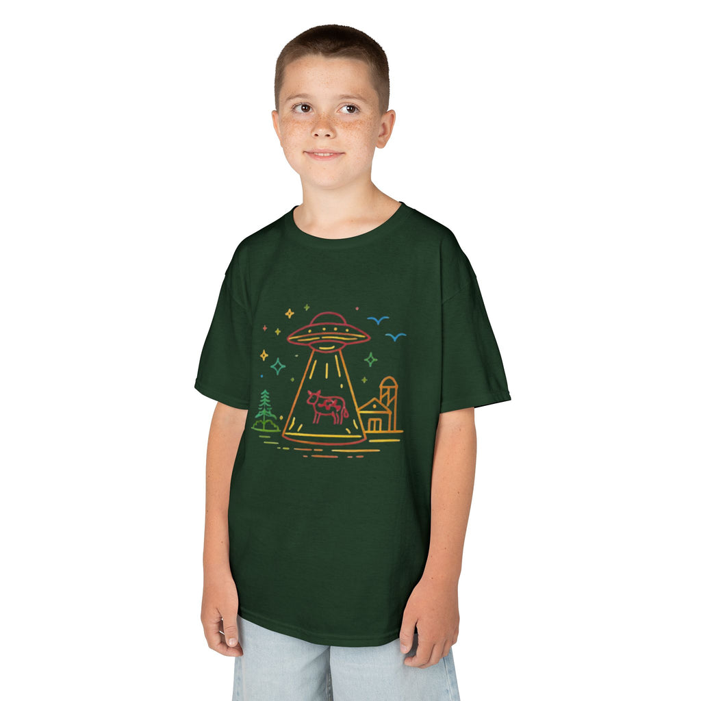 Kids T-Shirt | Pastel UFO Cow Abduction Design