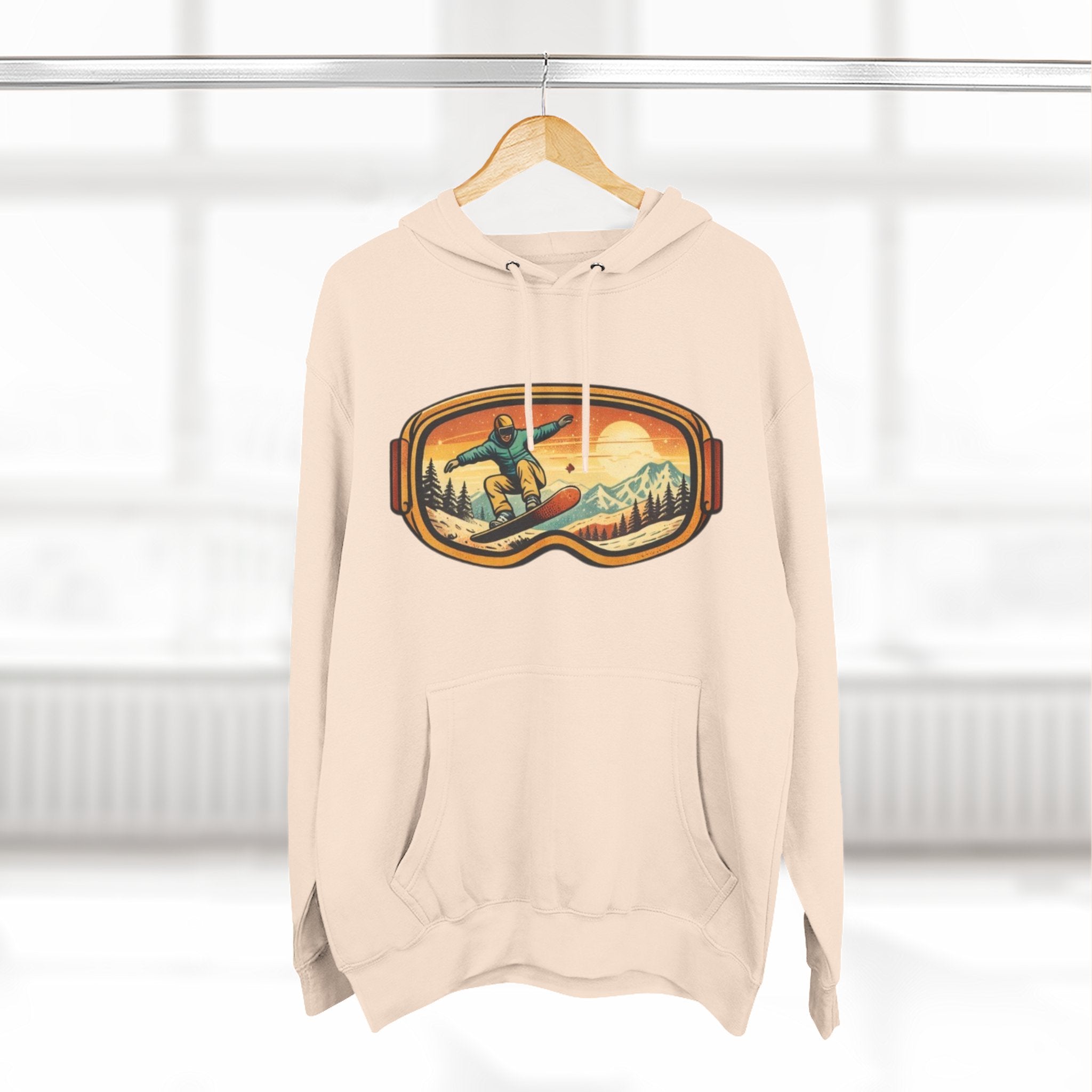 Snowboarder Goggles Graphic Hoodie | Vintage Mountain Ski Snowboarding Design