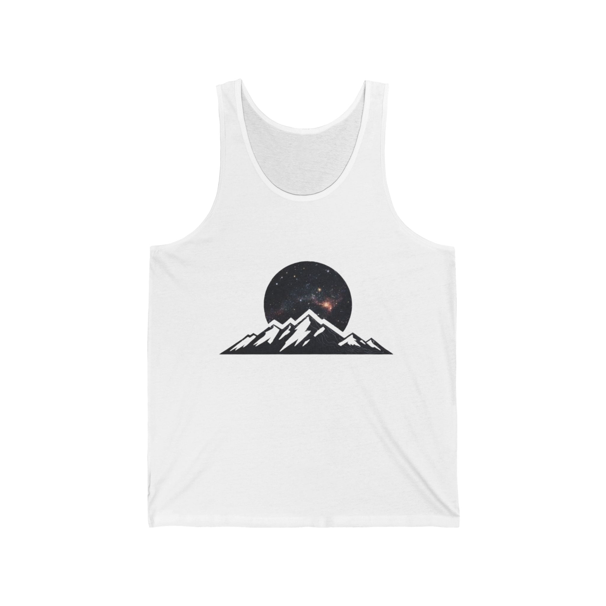 Mountain Night Tank Top Starry Moon Graphic Tank