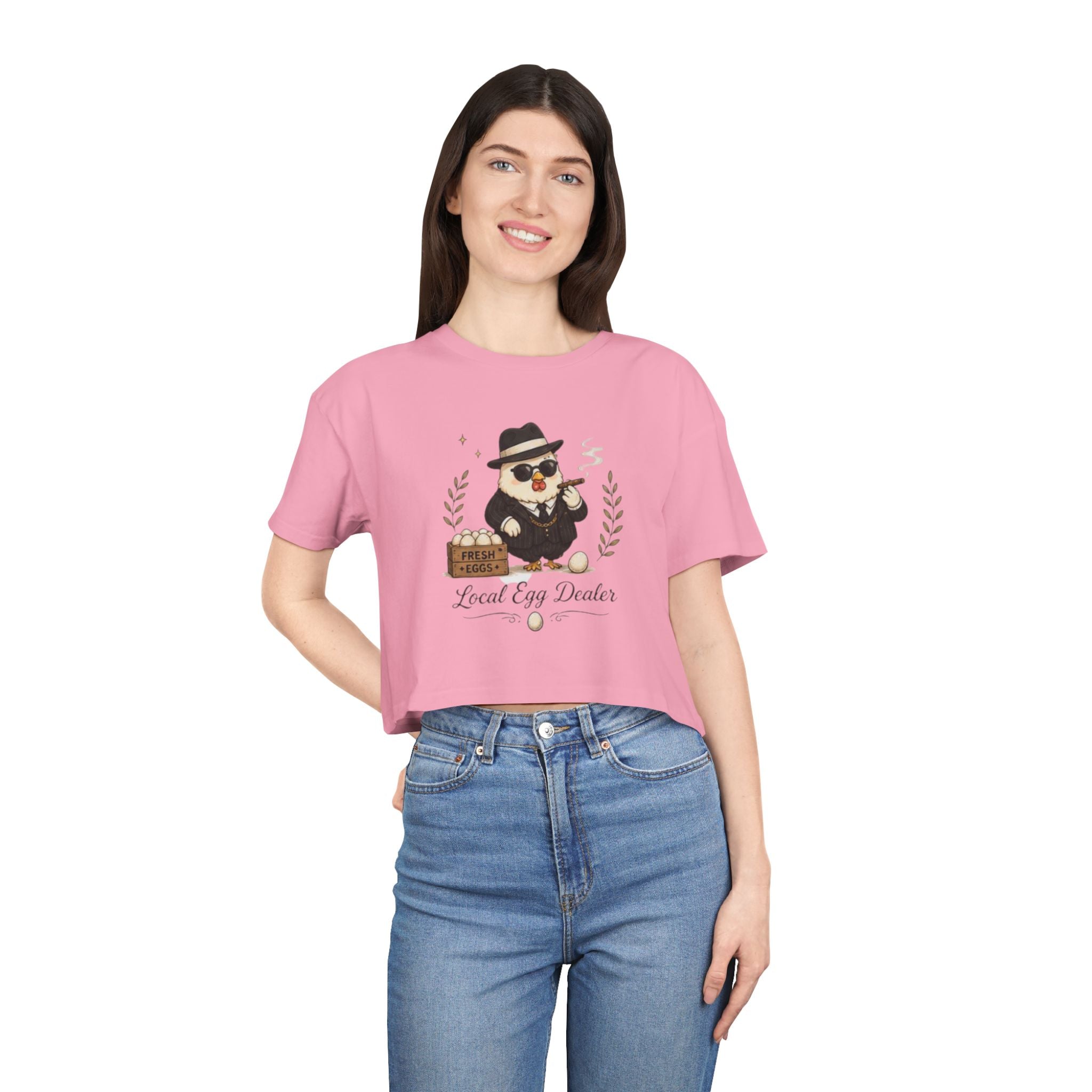Crop Tee | Local Egg Dealer Cute Chick Graphic Crop Top