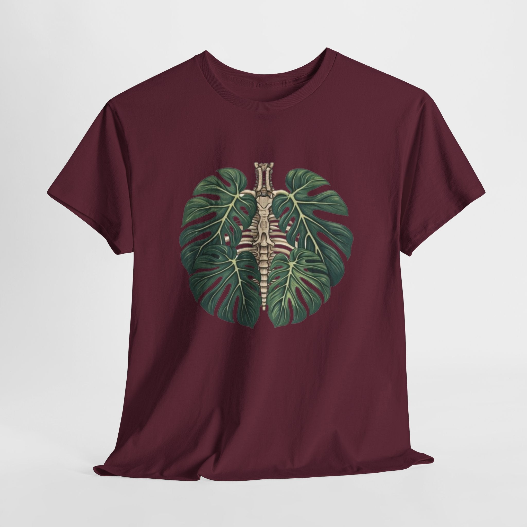 T-Shirt | Tropical Monstera with Brass Skull Botanical Graphic