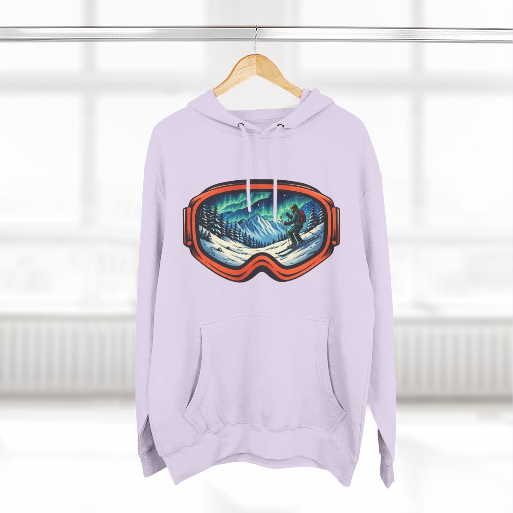 Ski Snowboard Goggles Graphic Hoodie — Mountain Rider Winter Pullover