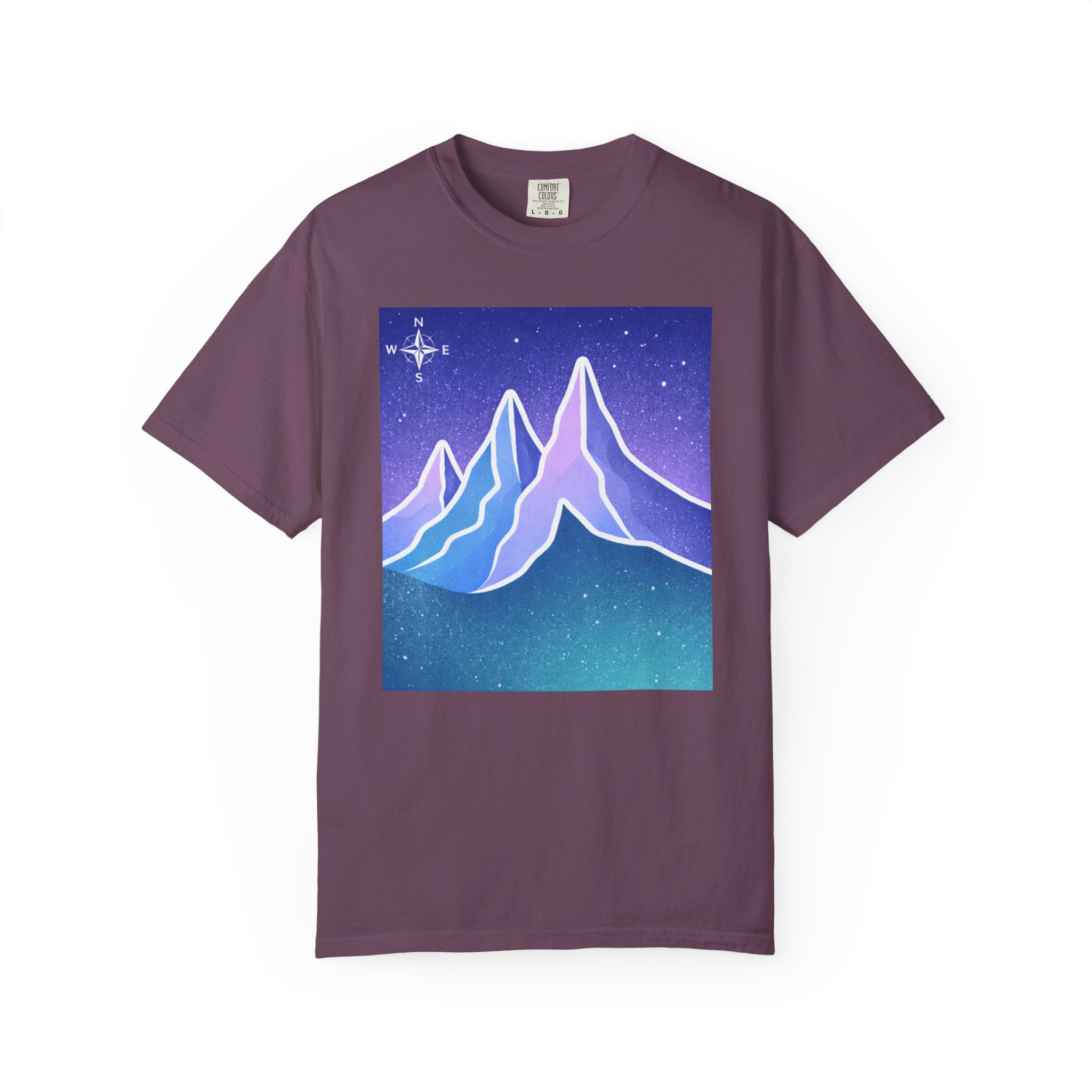 Mountain Night T-Shirt | Neon Retro Mountain Landscape Tee
