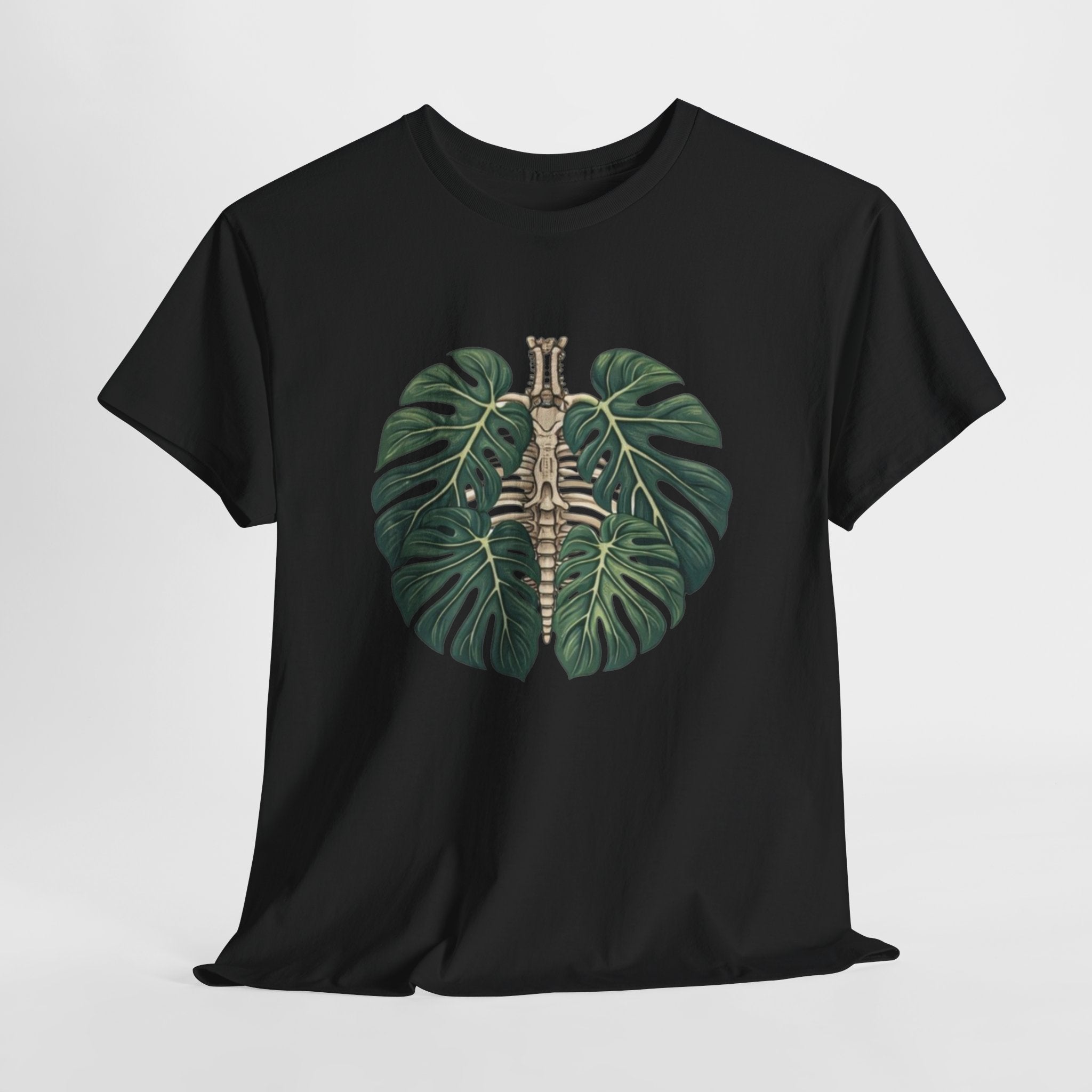 T-Shirt | Tropical Monstera with Brass Skull Botanical Graphic