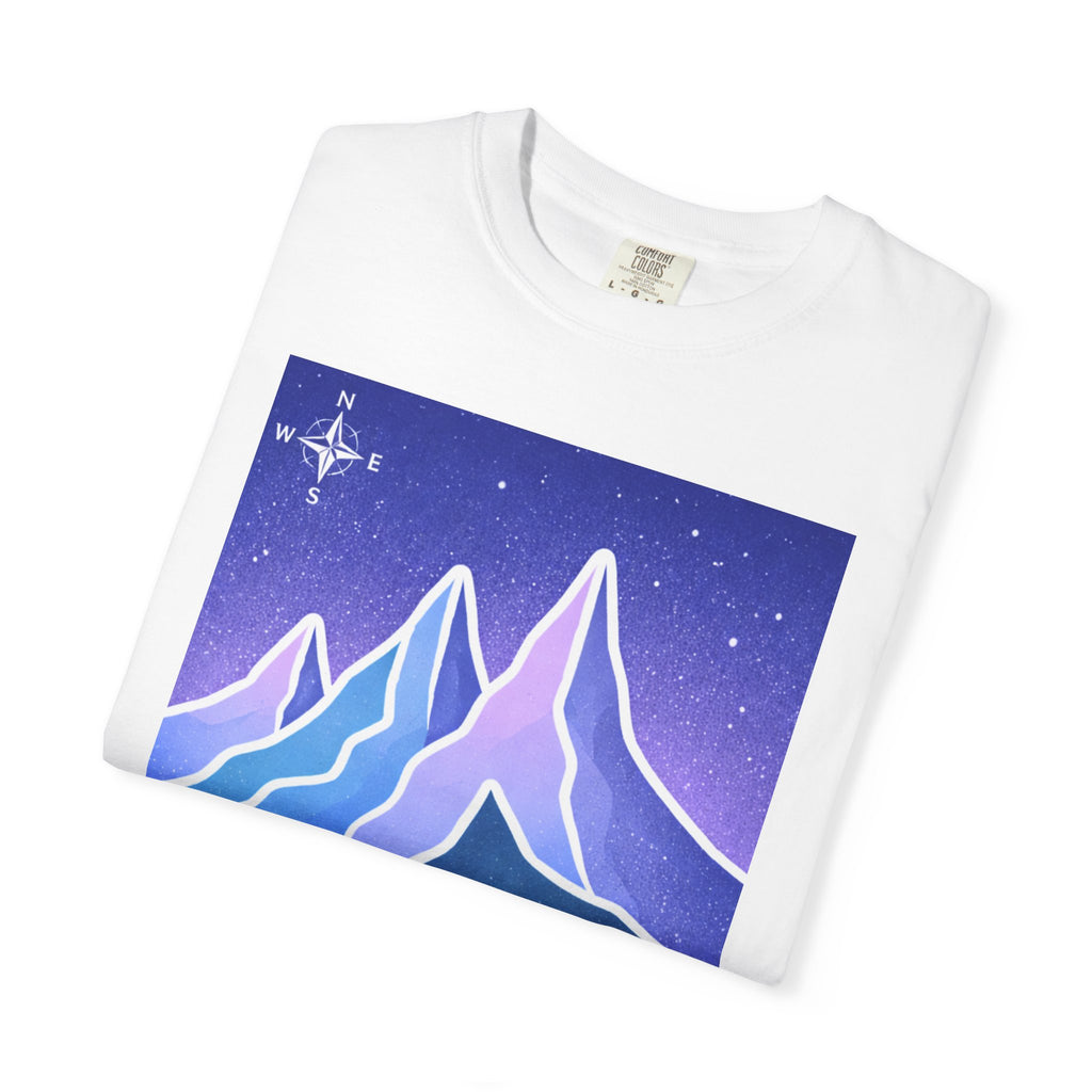Mountain Night T-Shirt | Neon Retro Mountain Landscape Tee