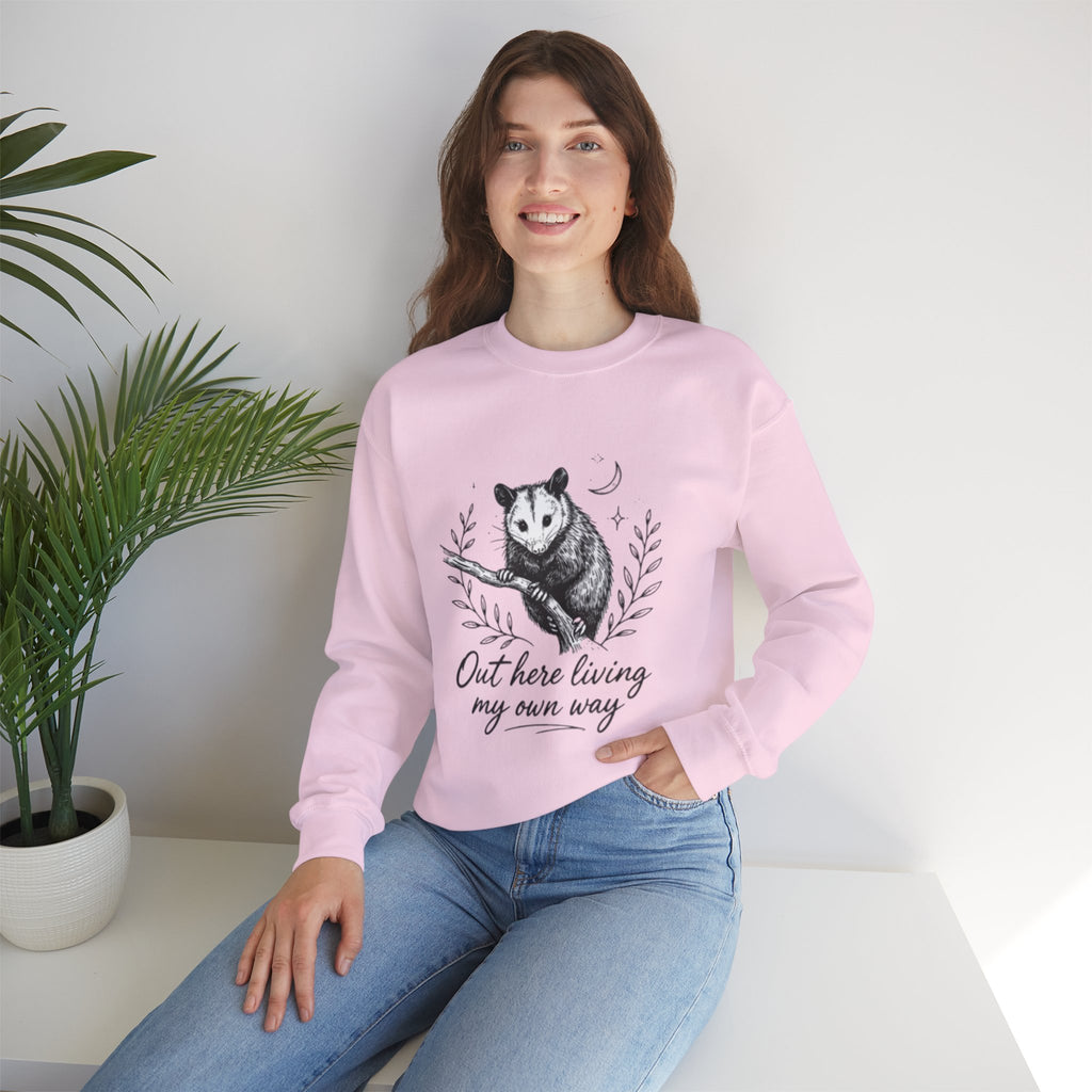 Opossum "Out Here Living My Own Way" Crewneck Sweatshirt