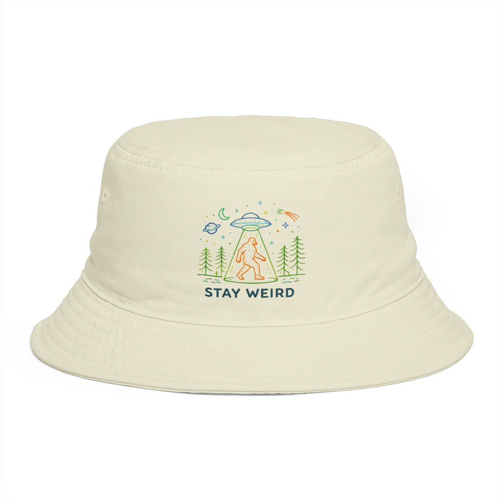 Stay Weird UFO Bigfoot Abduction Bucket Hat