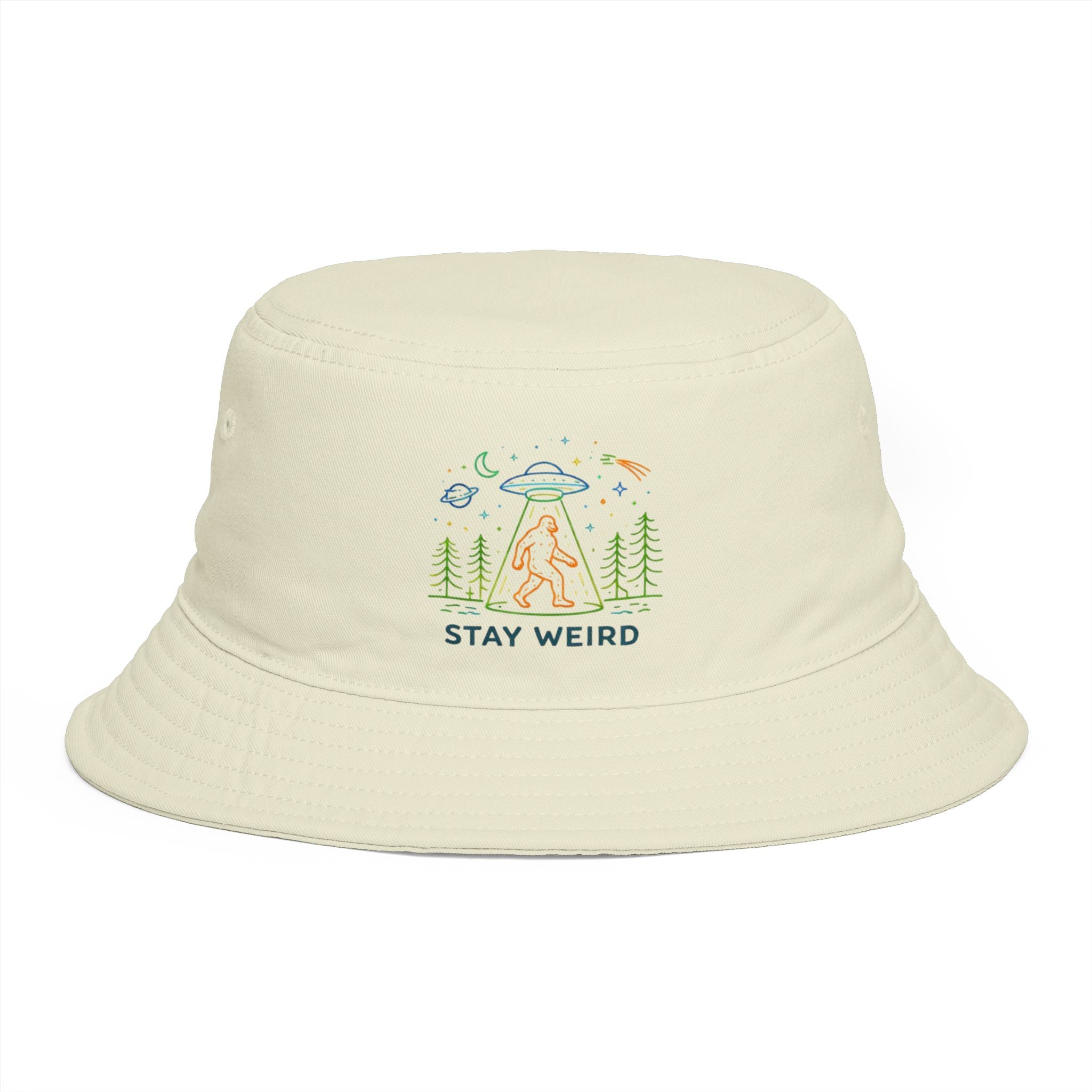 Stay Weird UFO Bigfoot Abduction Bucket Hat