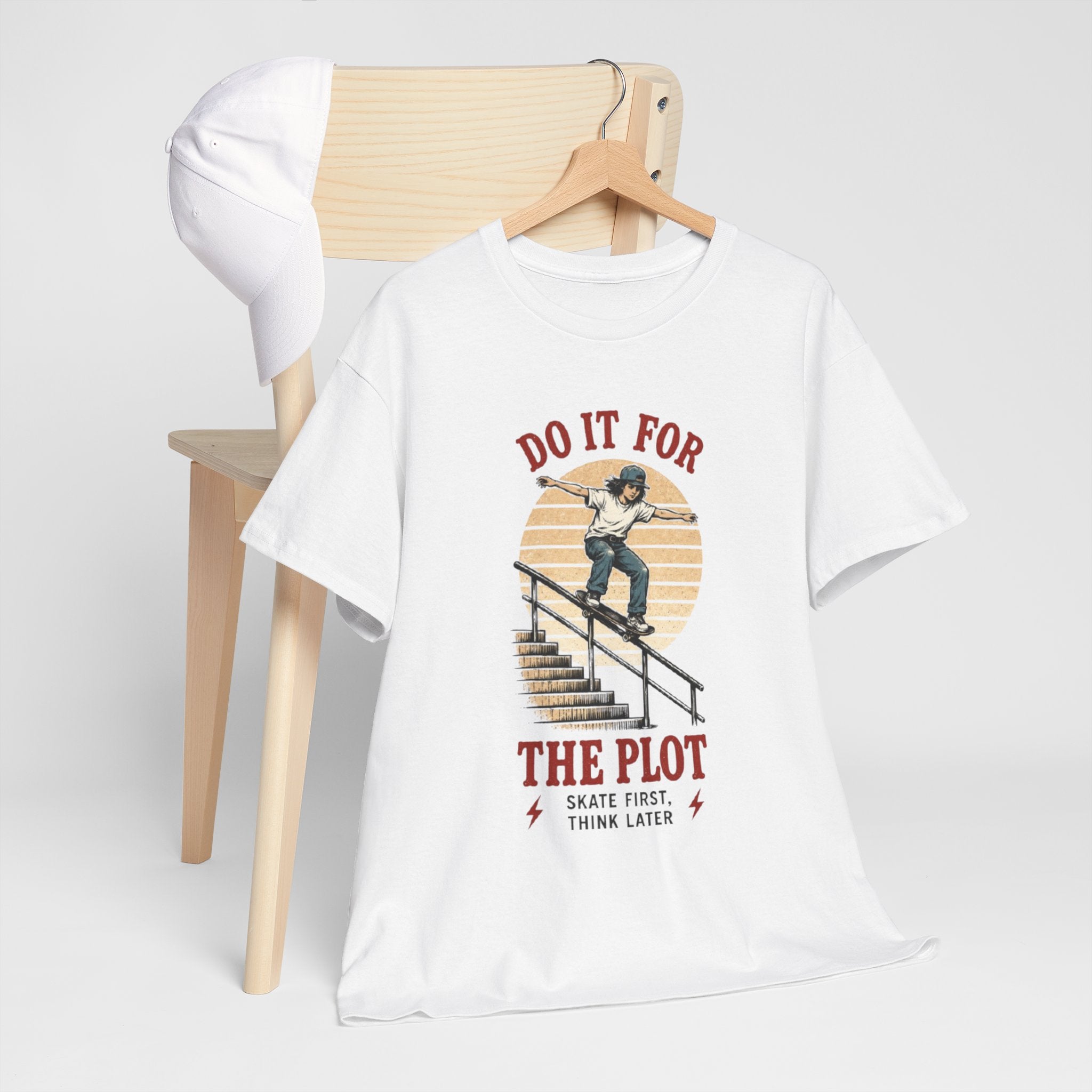 Skate Tee | "Do It For The Plot" Retro Skateboarding Graphic Shirt