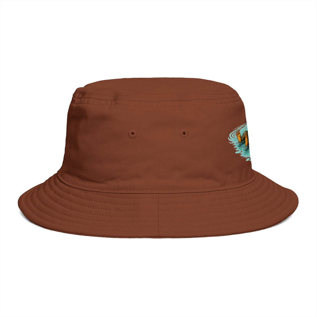 Otter Float Bucket Hat | Cute River Otter Relaxing on Water, Casual Outdoor Sun Hat