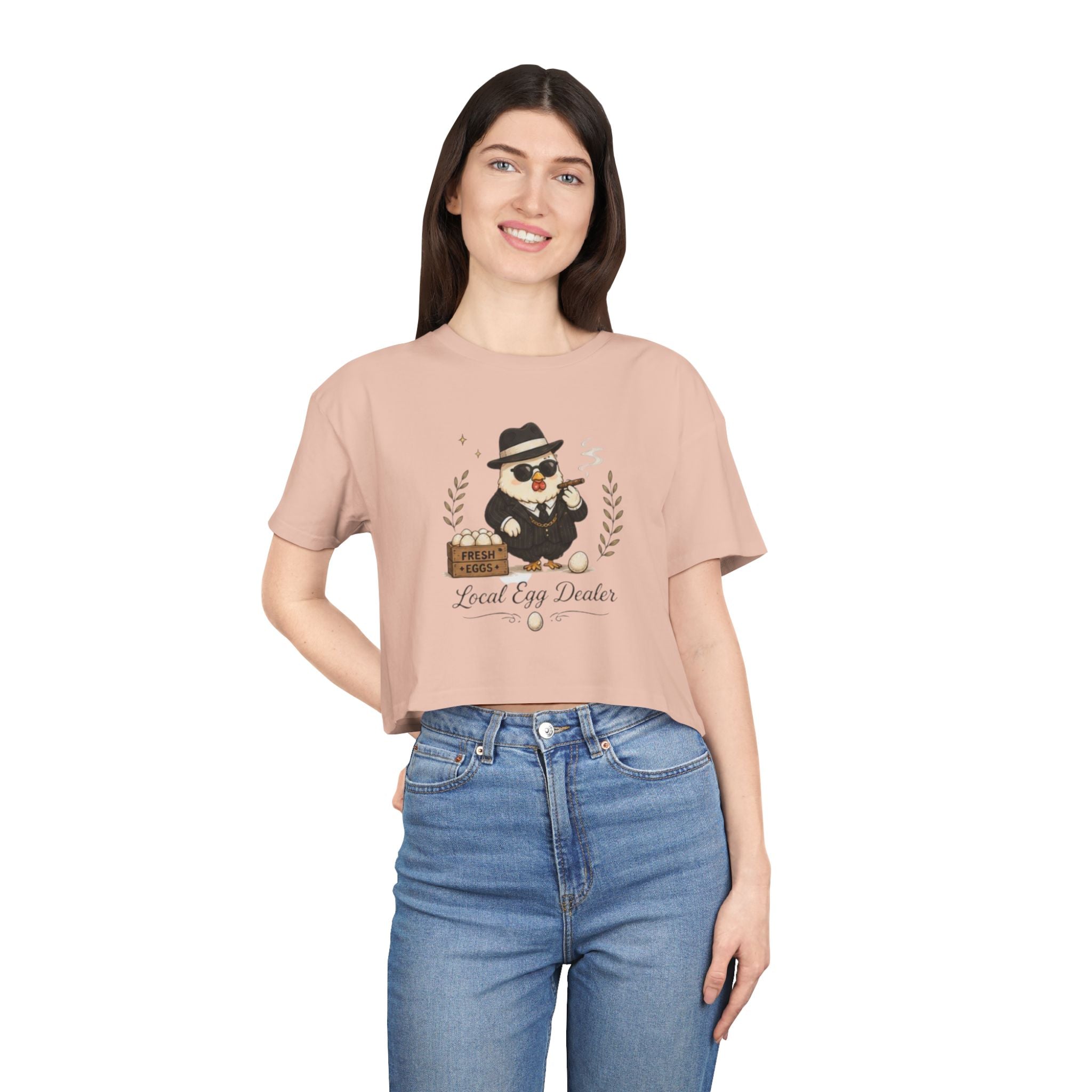 Crop Tee | Local Egg Dealer Cute Chick Graphic Crop Top
