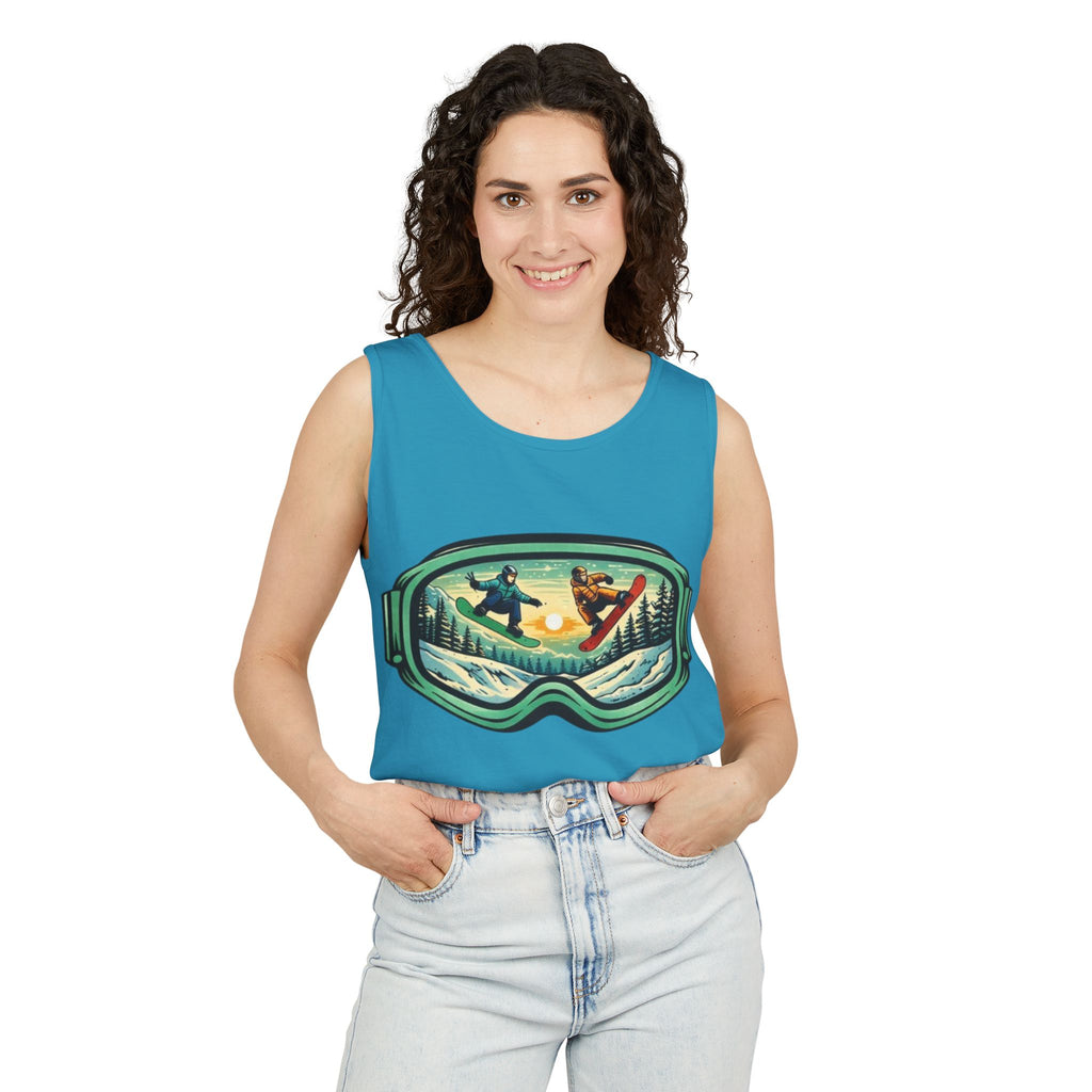Snowboarding Mountain Goggles Tank Top