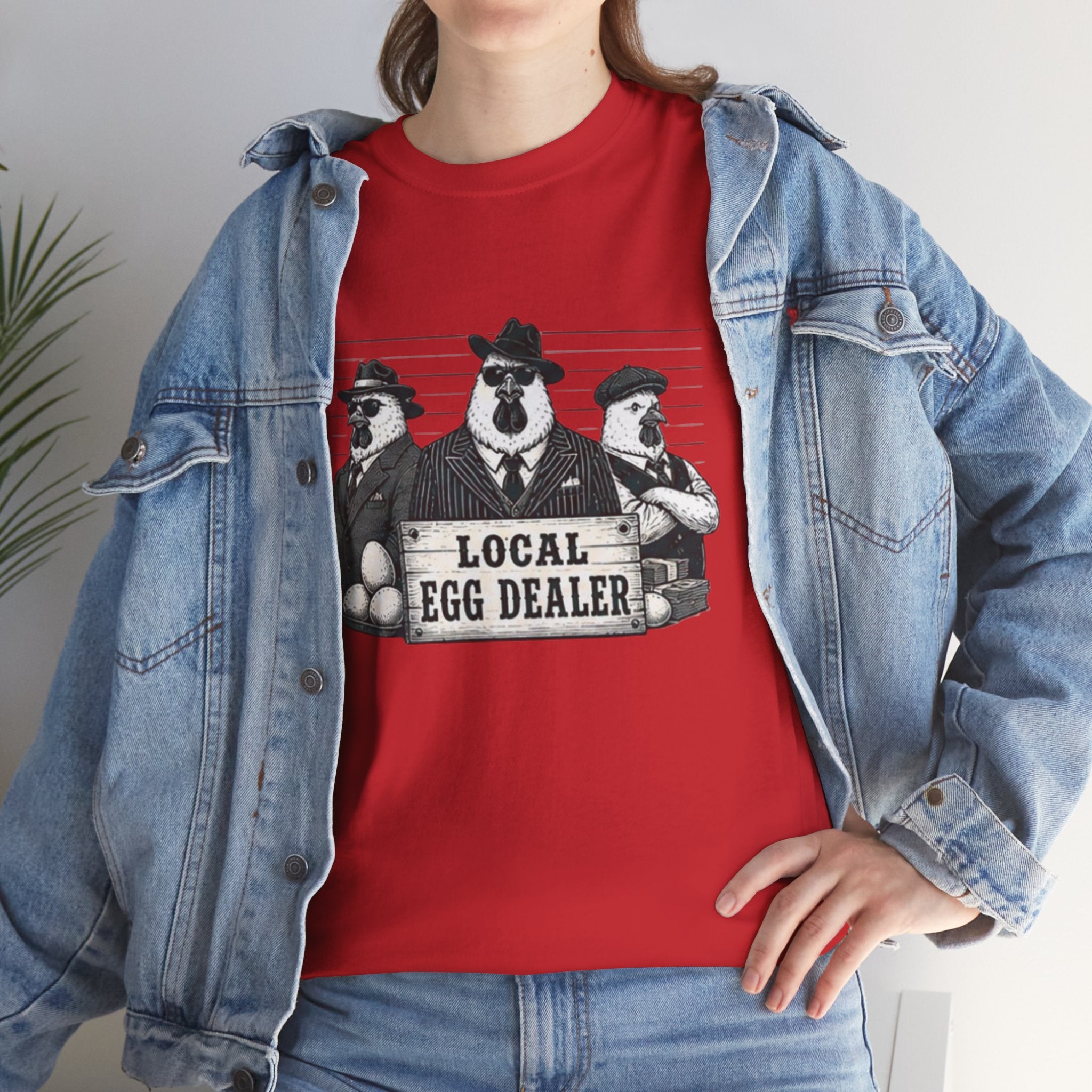 Local Egg Dealer T-Shirt | Funny Farm Mugshot Chicken & Egg Farmer Tee