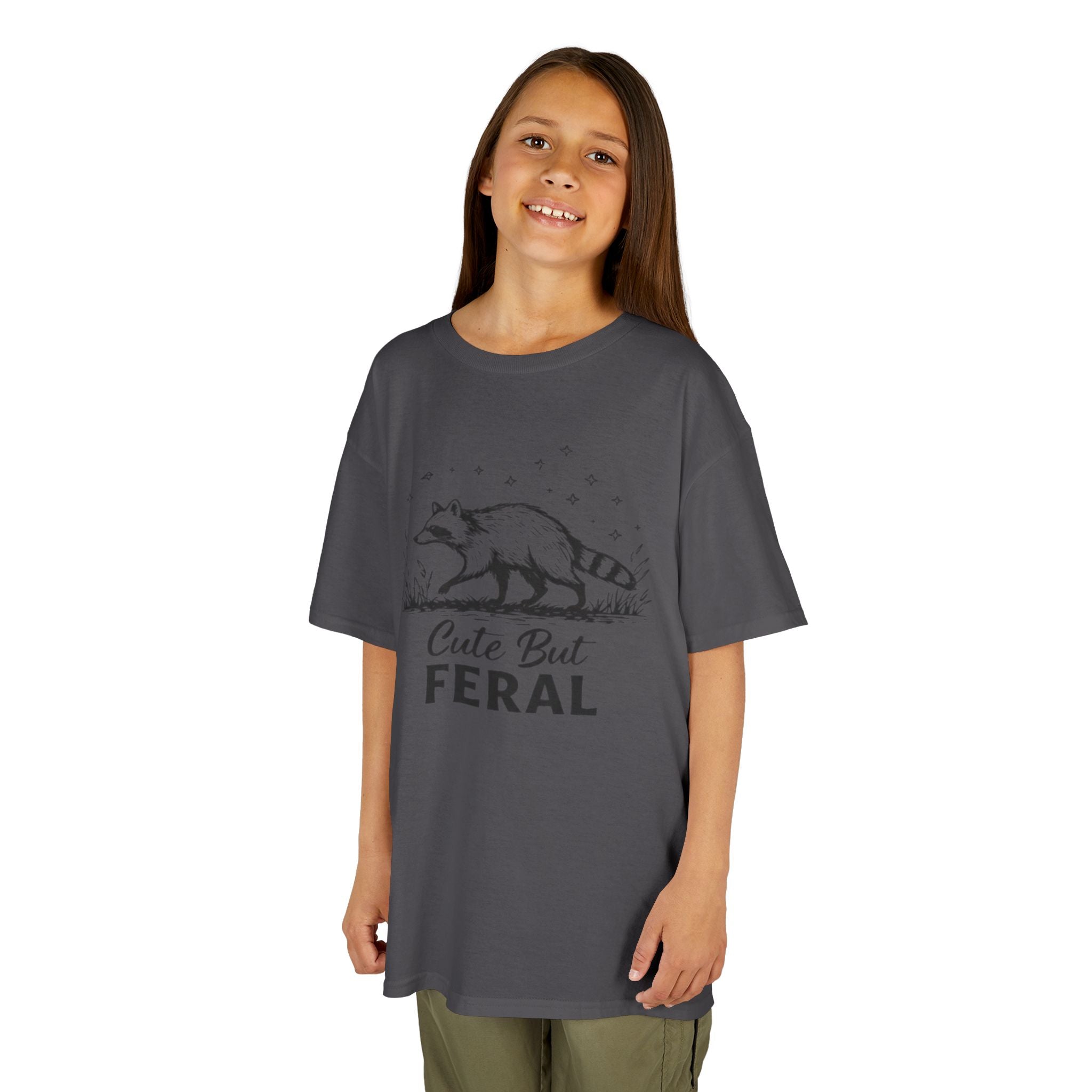 Kids Tee | Cute But Feral Raccoon Graphic