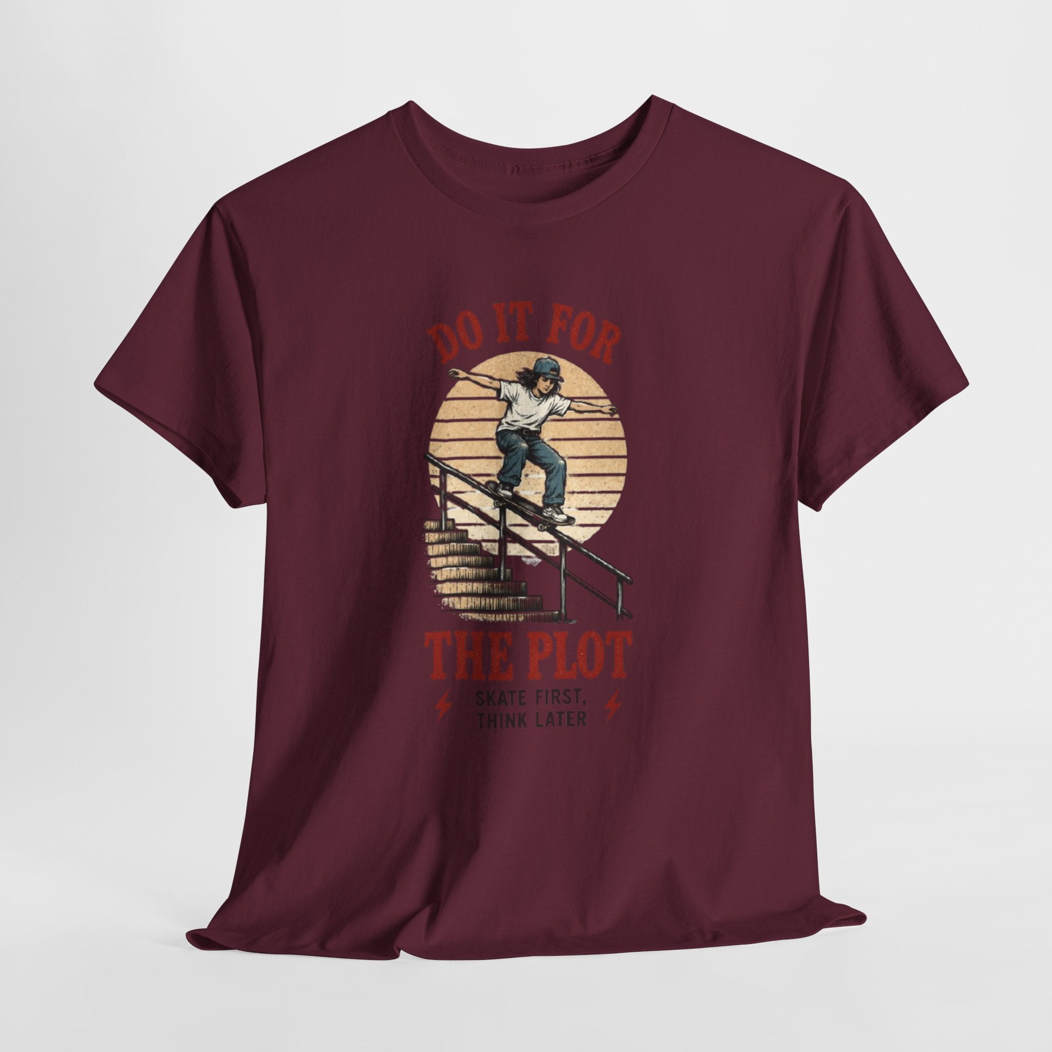 Skate Tee | "Do It For The Plot" Retro Skateboarding Graphic Shirt