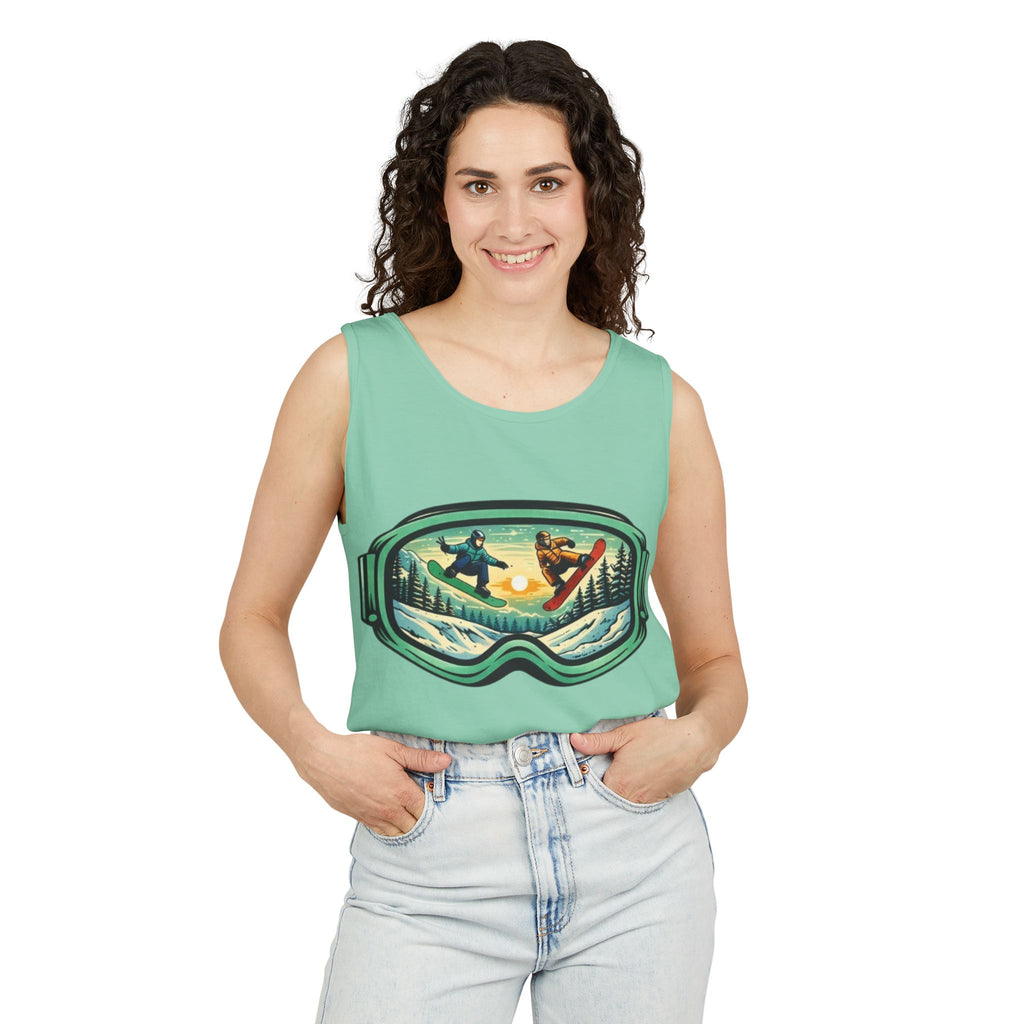 Snowboarding Mountain Goggles Tank Top