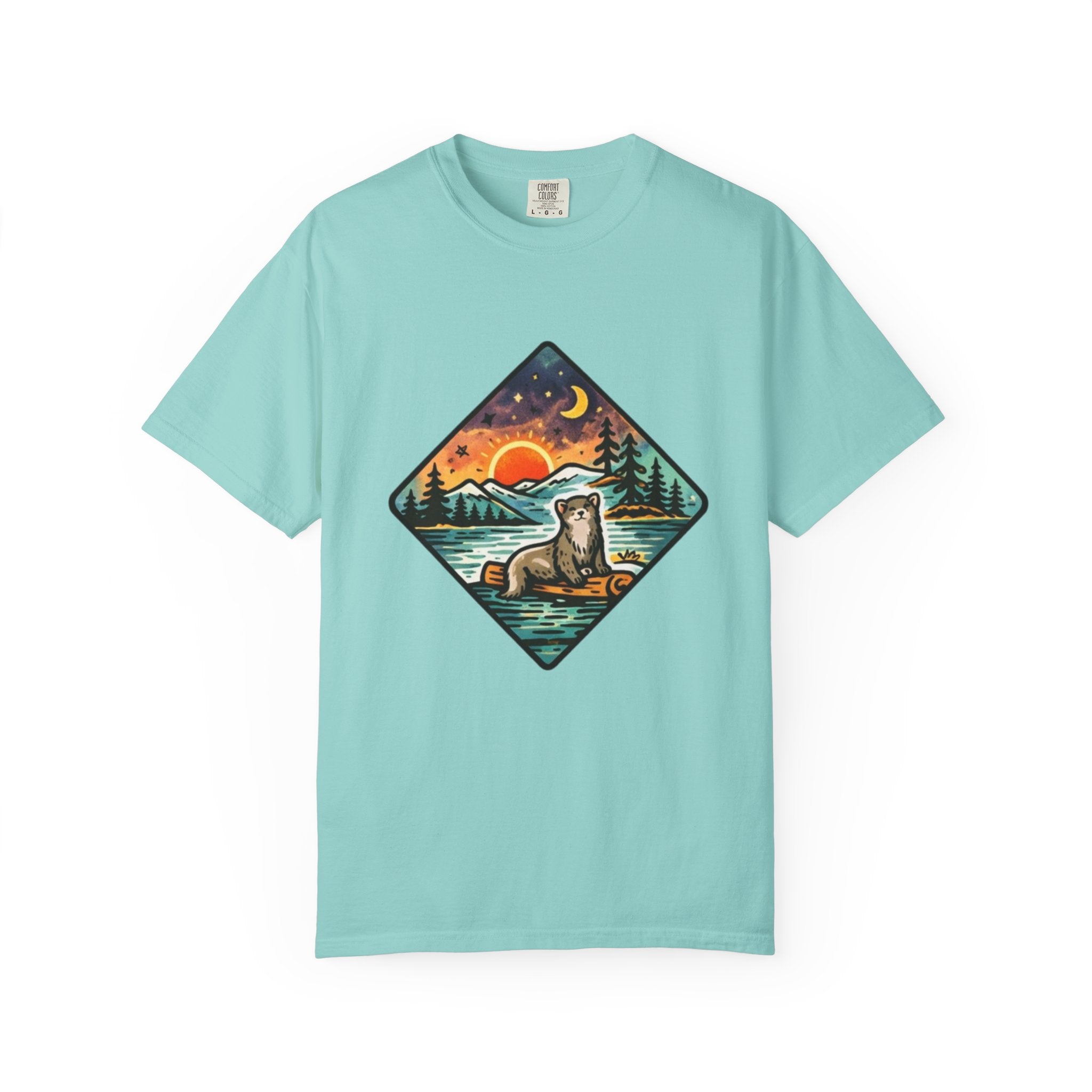 Retro Otter Lake Mountainscape T-Shirt