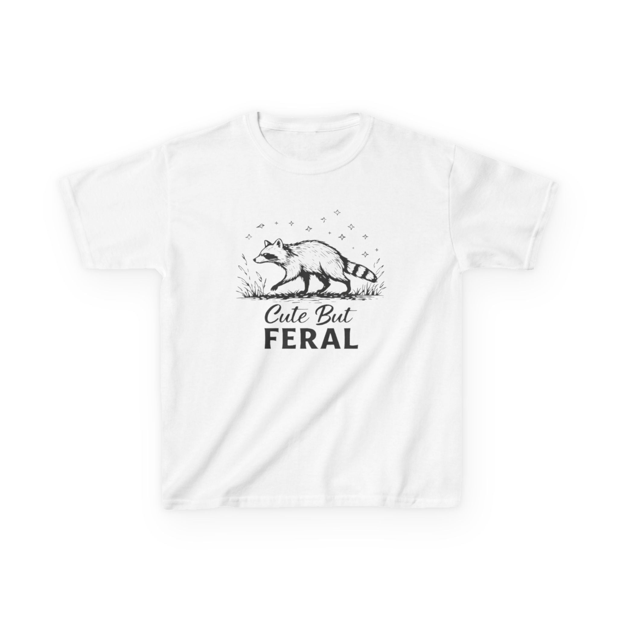 Kids Tee | Cute But Feral Raccoon Graphic