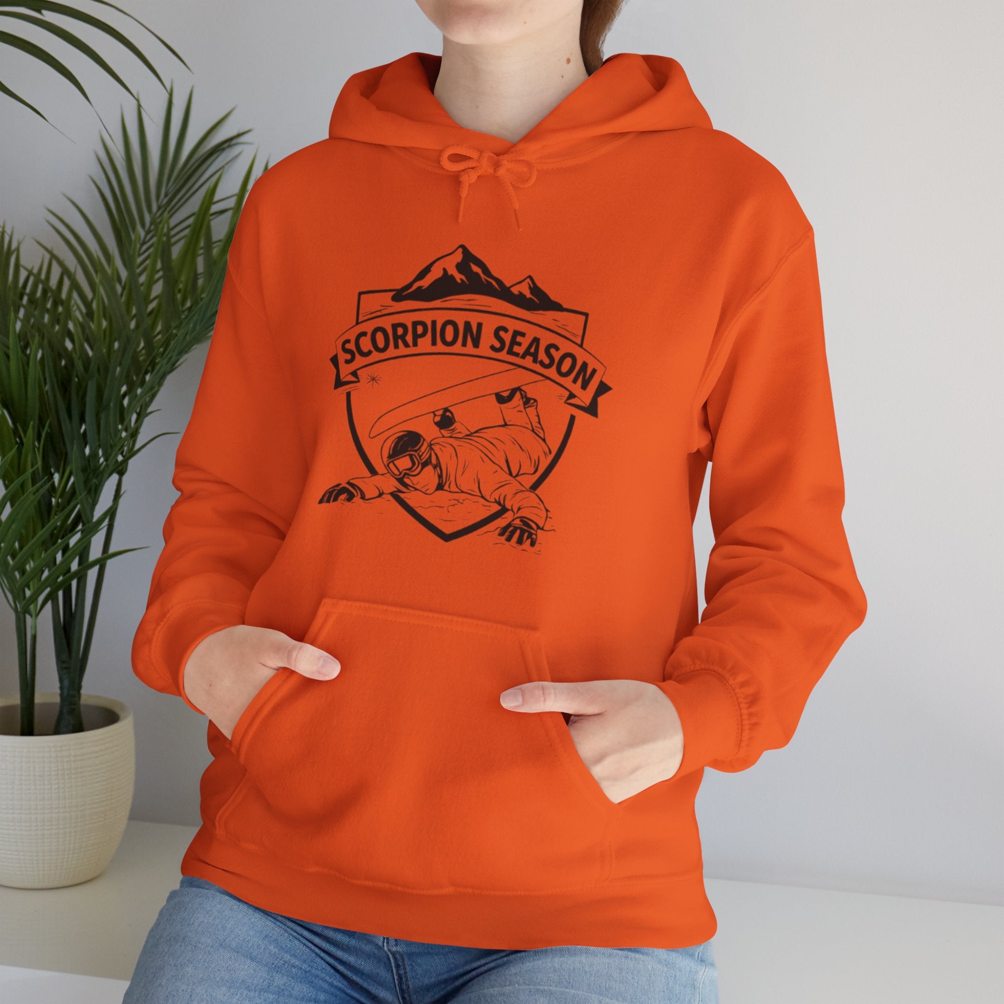 Scorpion Season Snowboarding Hoodie | Mountains Wipe Out Design