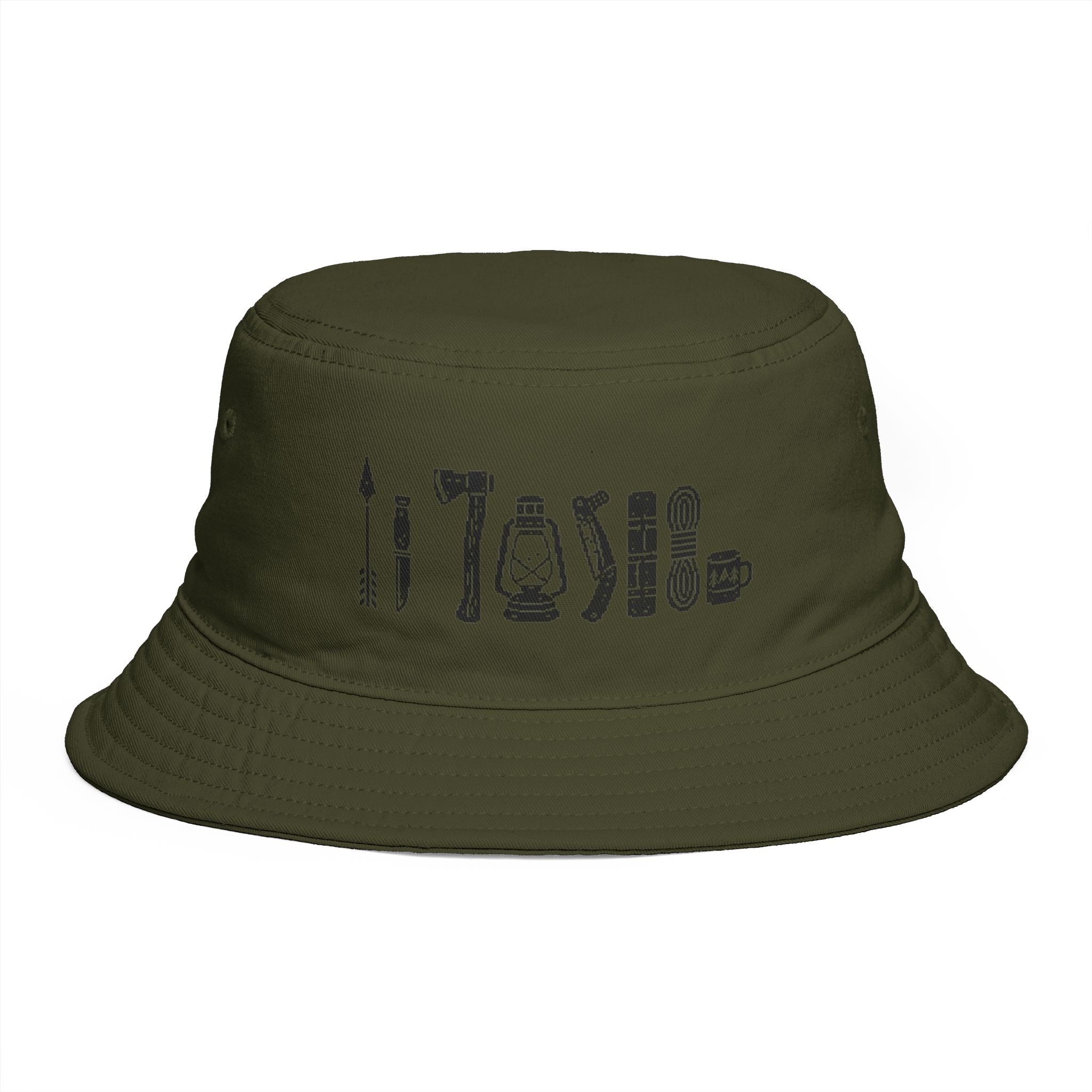Pixel Art Camping Essentials Catalog Bucket Hat