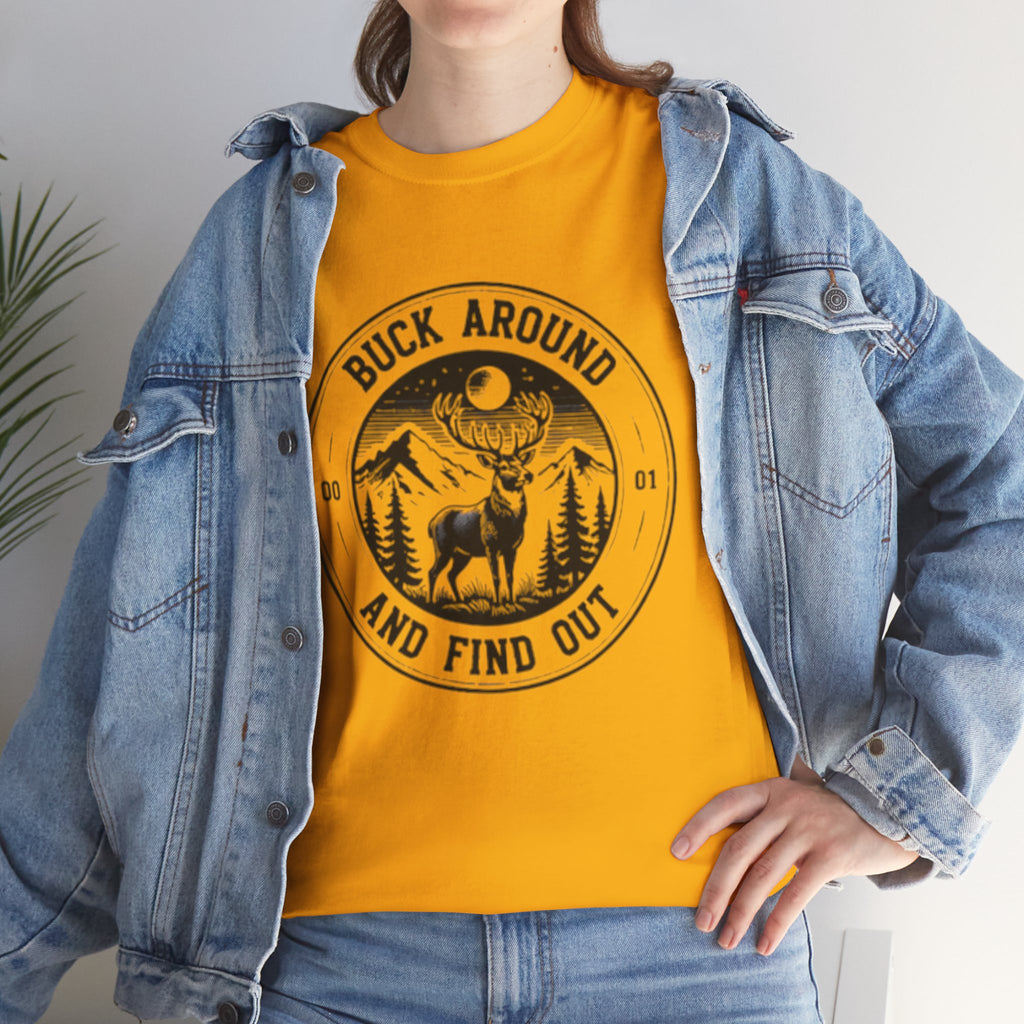 Buck Around And Find Out T‑Shirt | Vintage Deer Mountain Graphic Tee