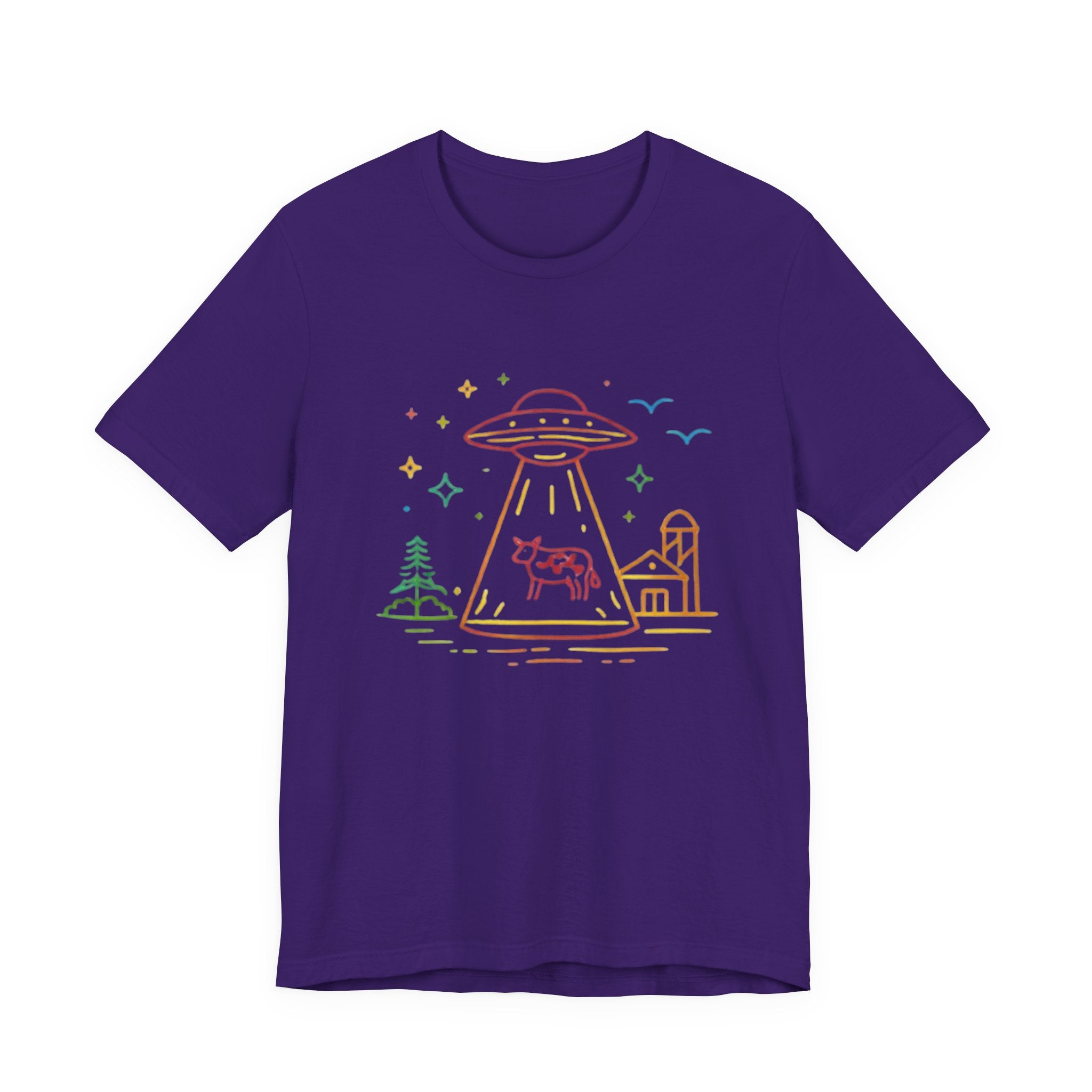 Alien Cow Abduction T-Shirt | Cute Pastel UFO Farm Graphic Tee
