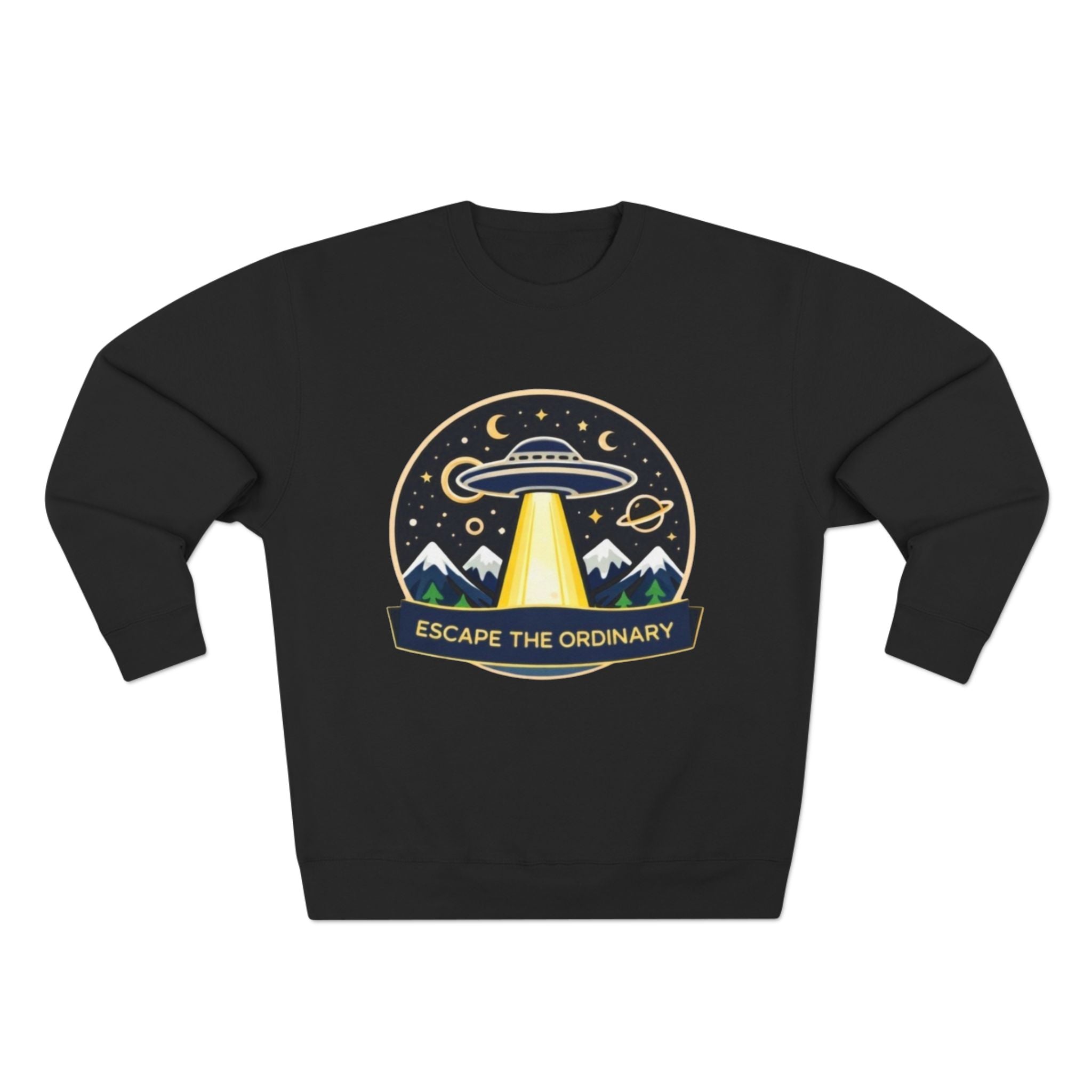 Escape the Ordinary Crewneck Sweatshirt | UFO Adventure Graphic Sweatshirt