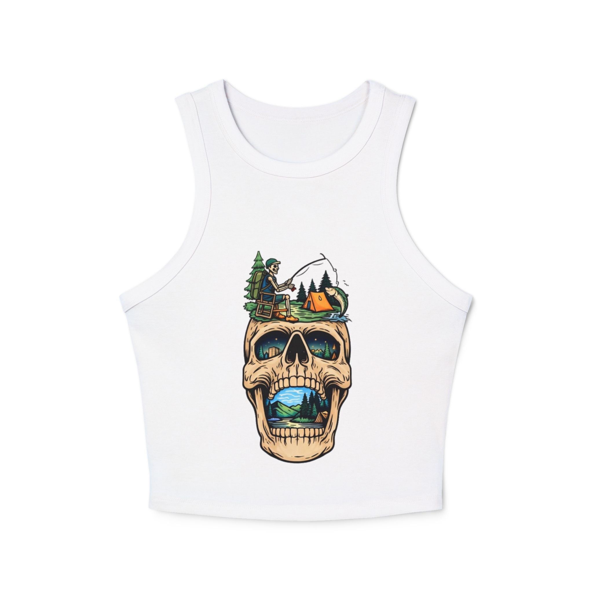 Skull Camping Tank | Womens Outdoor Adventure Graphic Racerback
