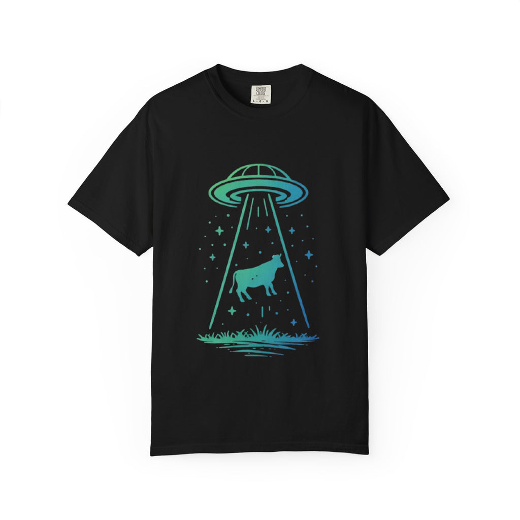 Cow Abduction UFO T-Shirt | Alien Cow Beam Graphic Tee