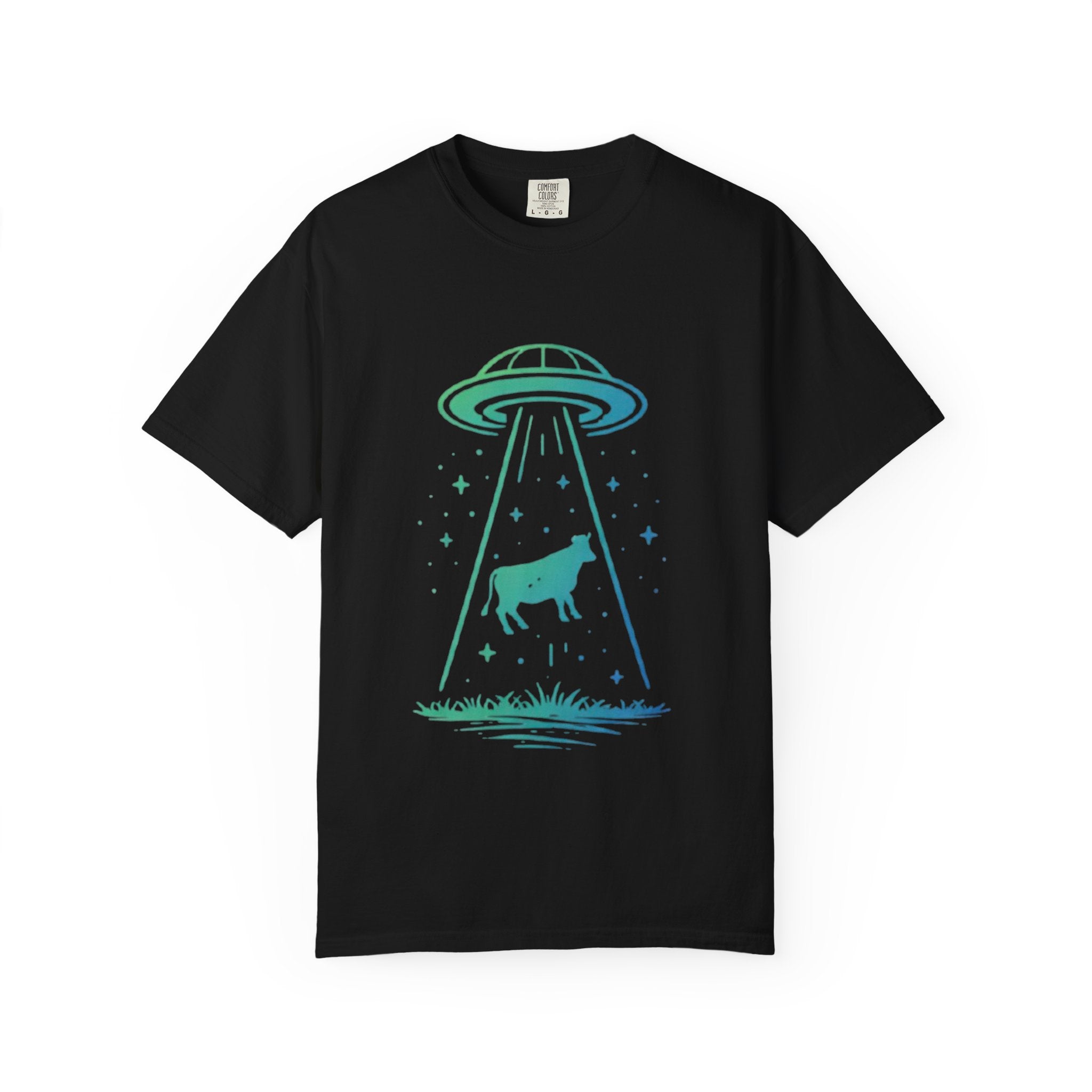 Cow Abduction UFO T-Shirt | Alien Cow Beam Graphic Tee