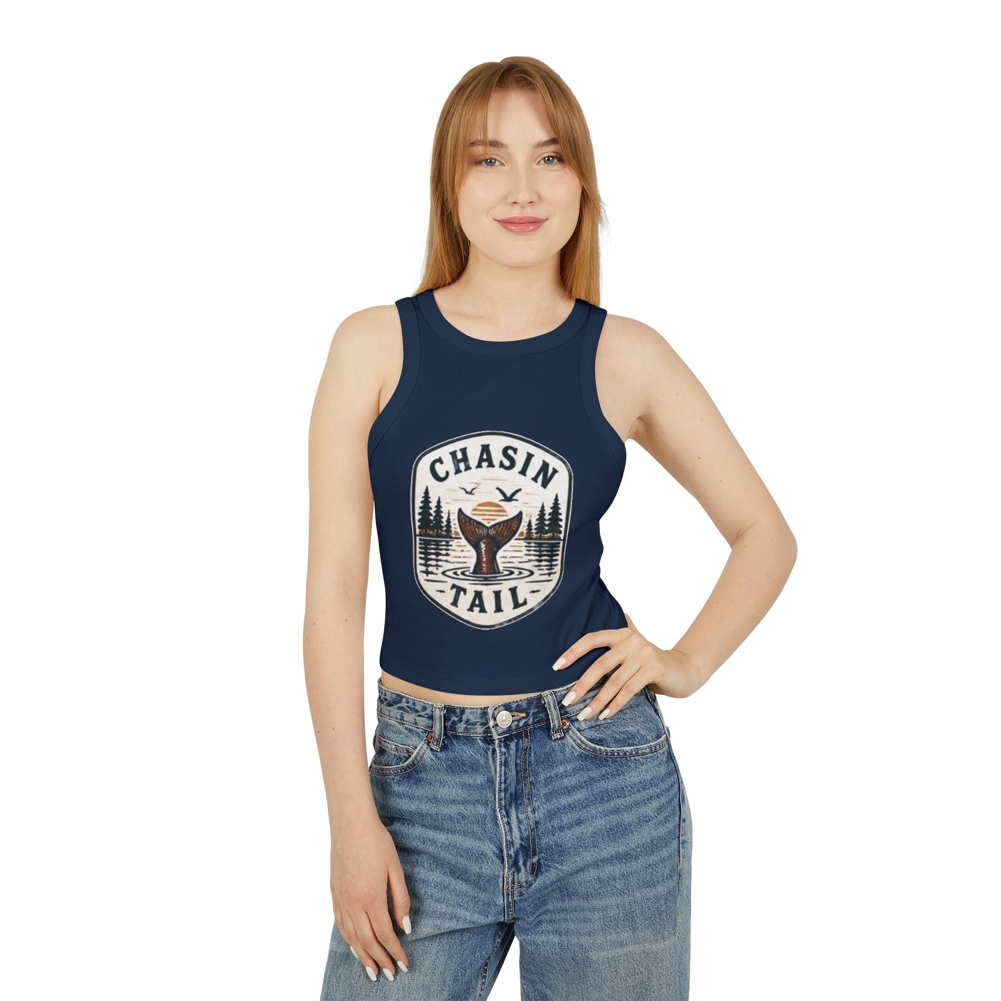 Chasin Tail Fishers Racer Tank Top | Womens Micro Rib