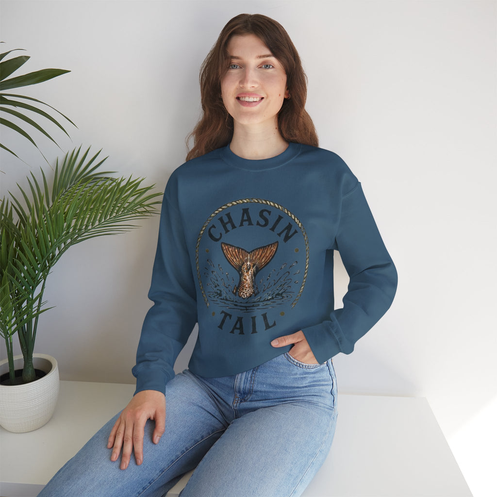 Crewneck Sweatshirt | "Chasin Tail" Fish Tail Graphic