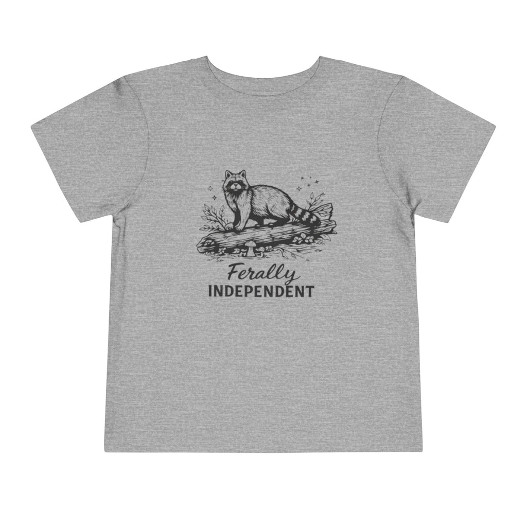 Toddler Tee | "Ferally Independent" Raccoon Graphic Kids Shirt