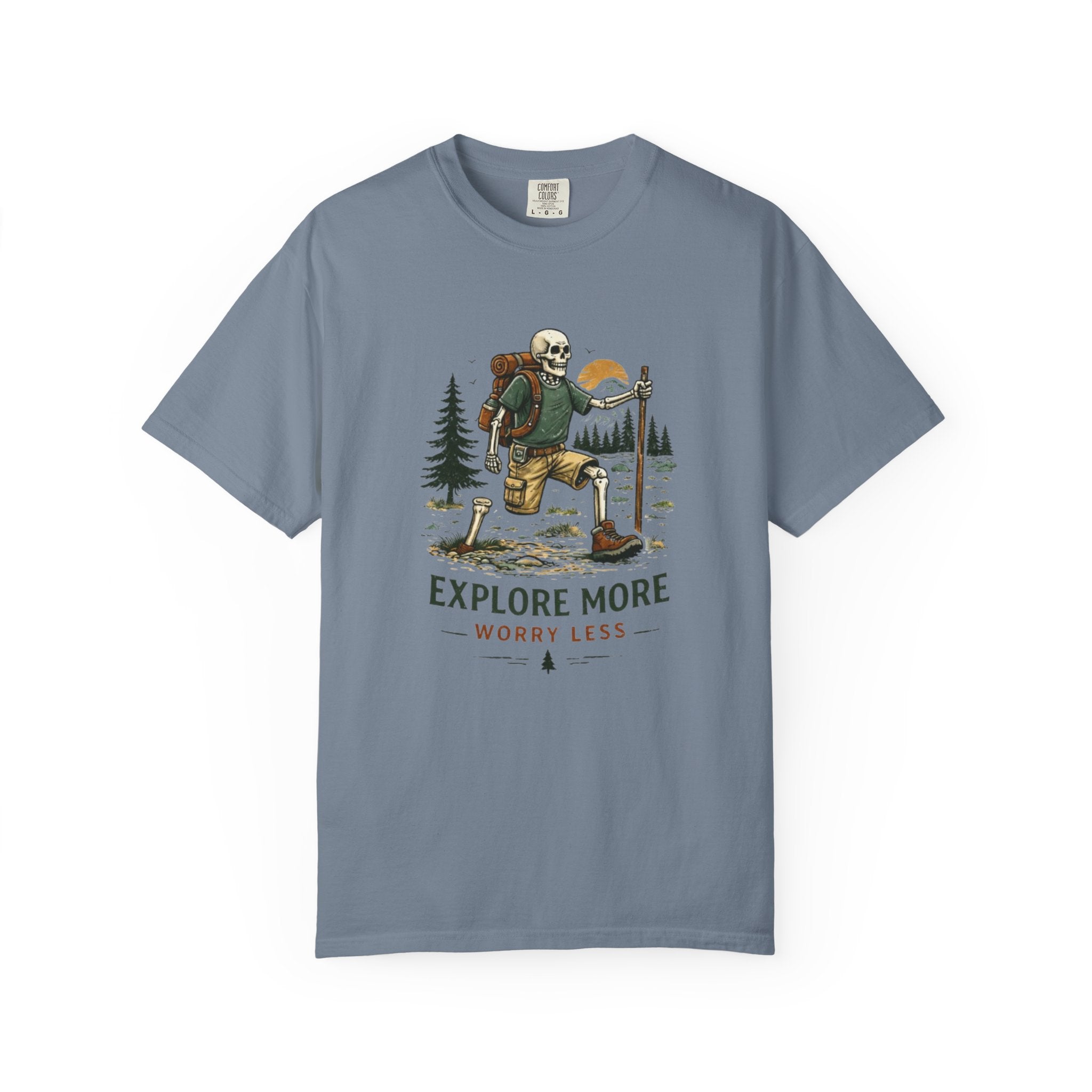 Explore More Worry Less T-Shirt | Adventure Hiking Graphic Tee