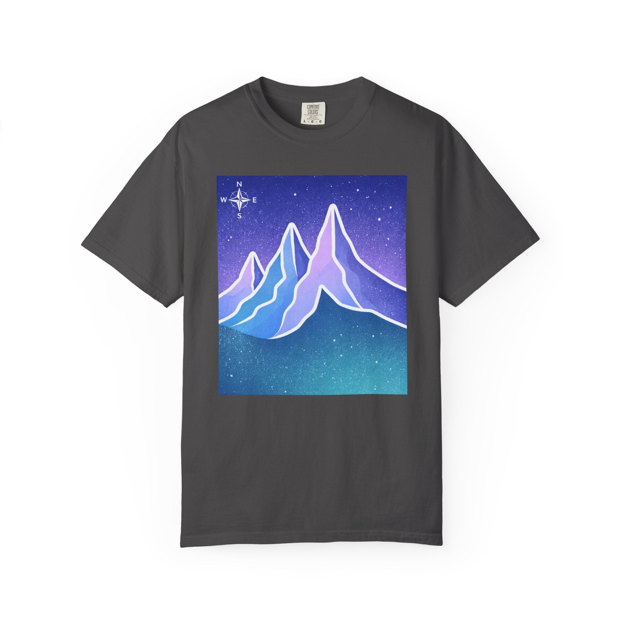 Mountain Night T-Shirt | Neon Retro Mountain Landscape Tee