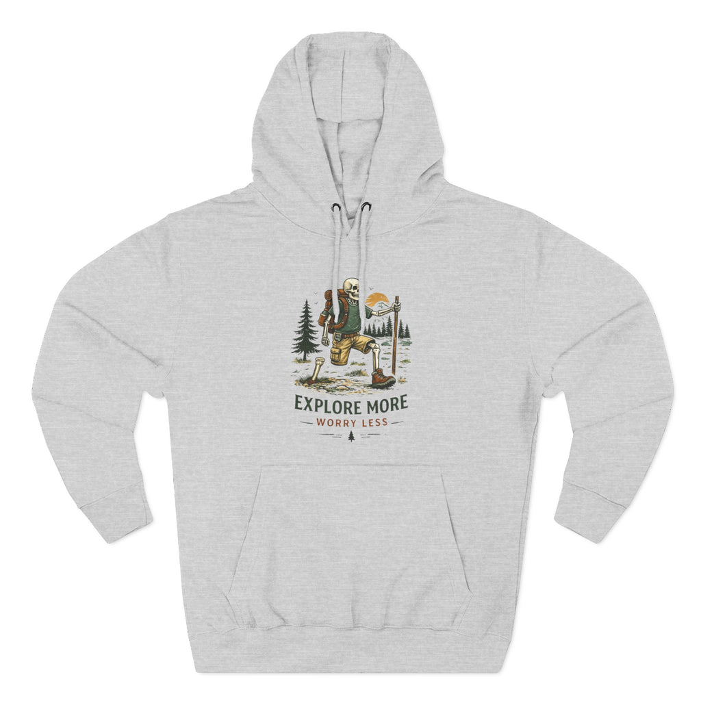 Explore More Hoodie | Outdoor Adventure Graphic Pullover Explore More, Worry Less