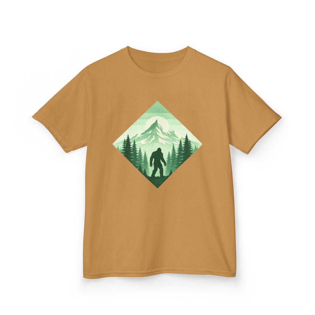 Kids Tee | Green Mountain Bigfoot Silhouette Nature Graphic