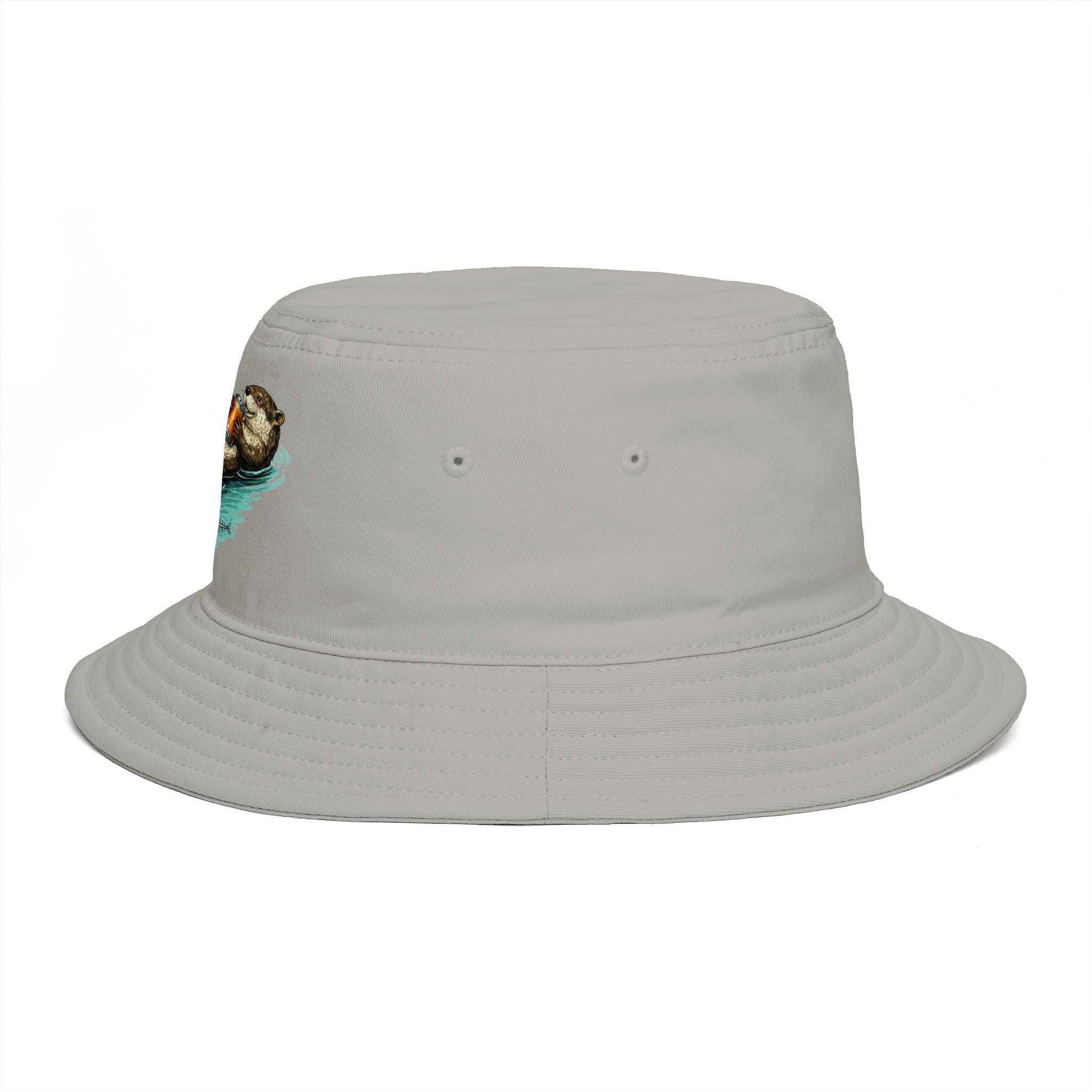 Otter Float Bucket Hat | Cute River Otter Relaxing on Water, Casual Outdoor Sun Hat