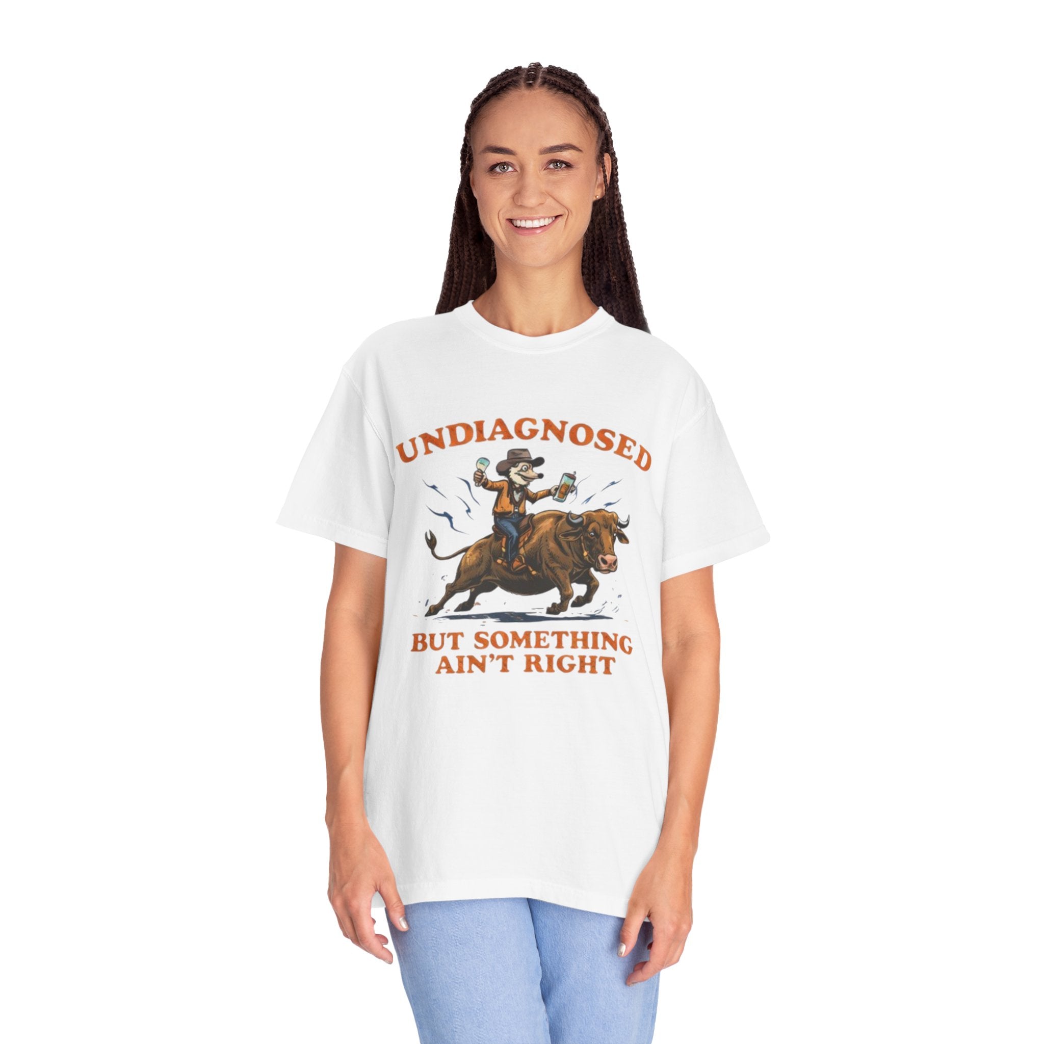 Undiagnosed But Something Ain't Right bull rider T-Shirt | Western Rodeo Graphic Tee