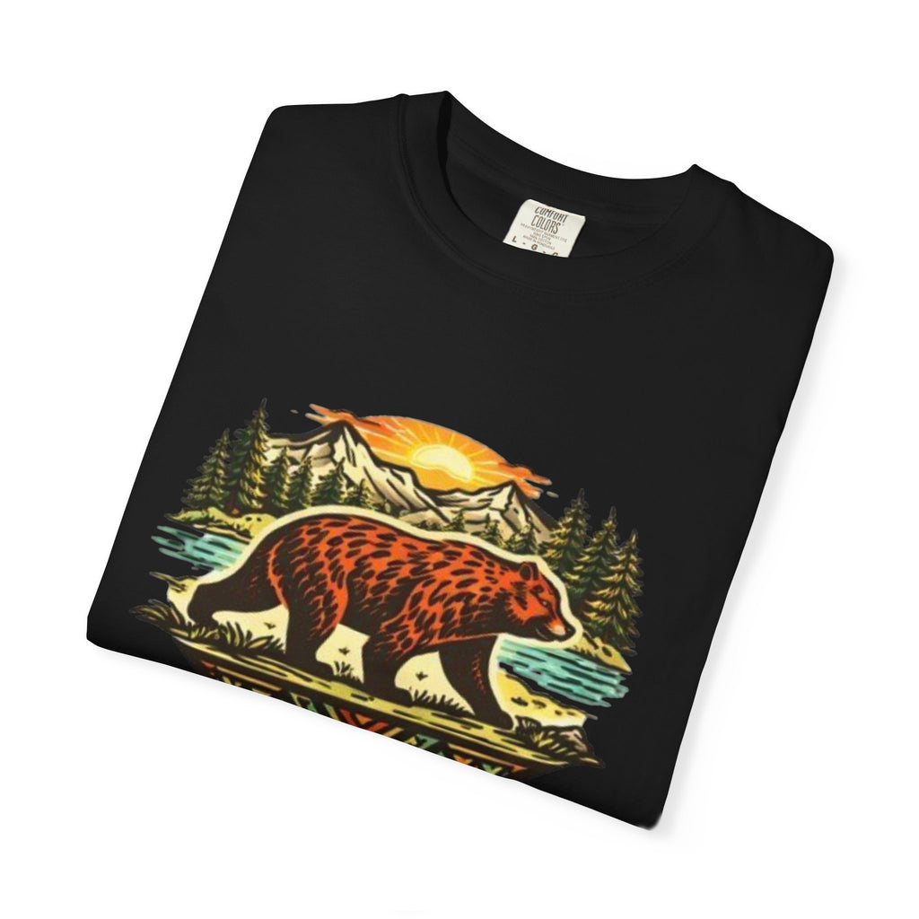 Bear Sunset T-Shirt | Vintage Forest Adventure Graphic Tee
