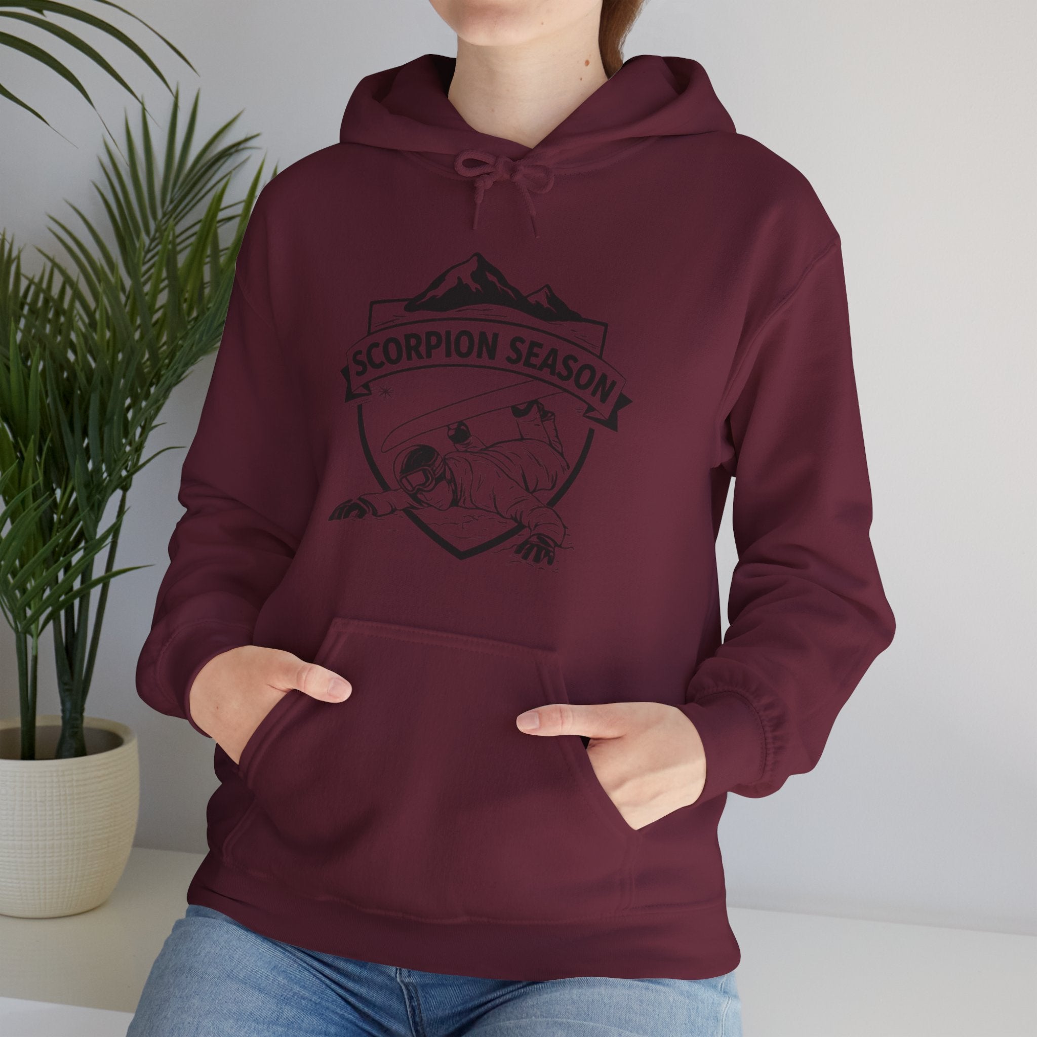 Scorpion Season Snowboarding Hoodie | Mountains Wipe Out Design