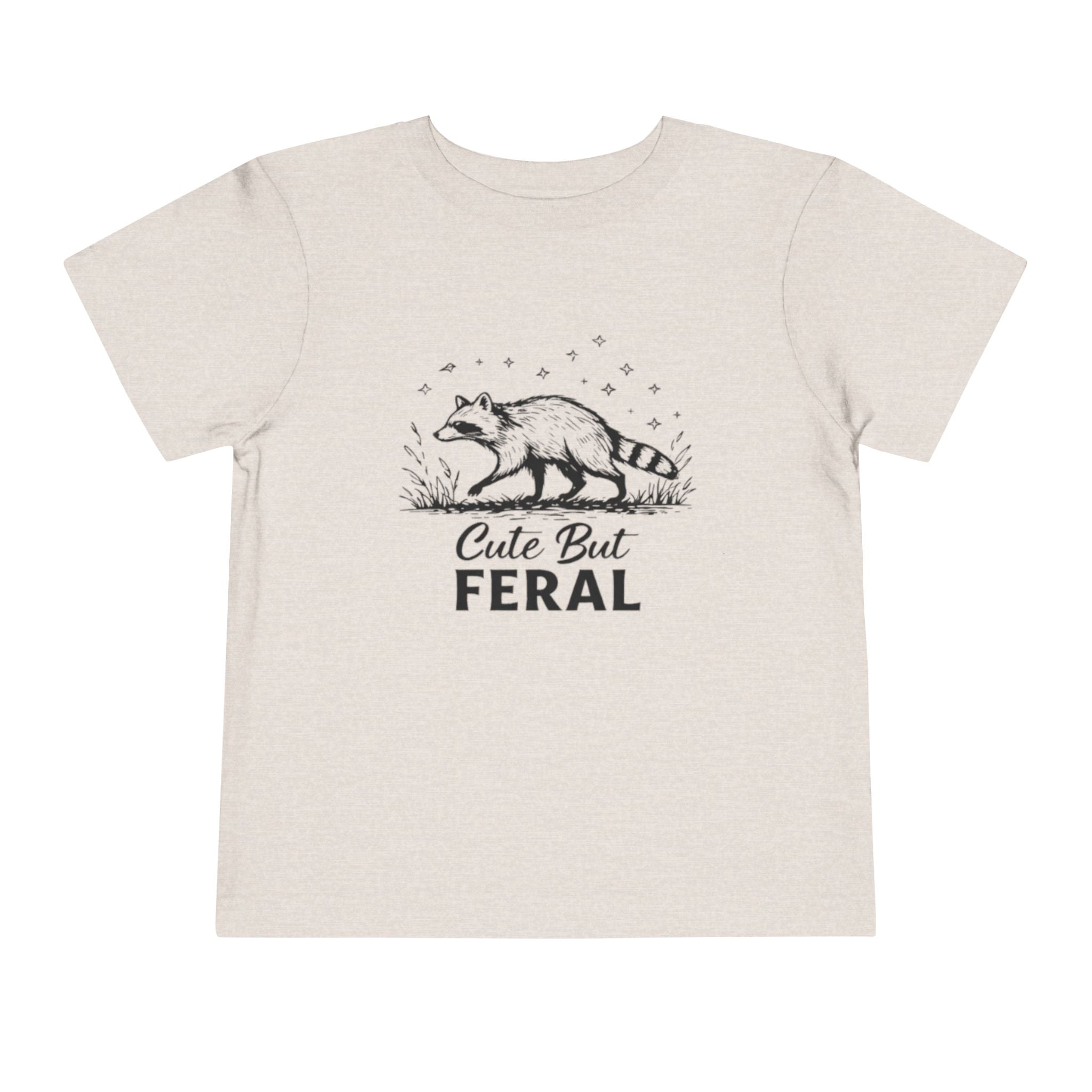 Toddler Tee | "Cute But Feral" Raccoon Graphic